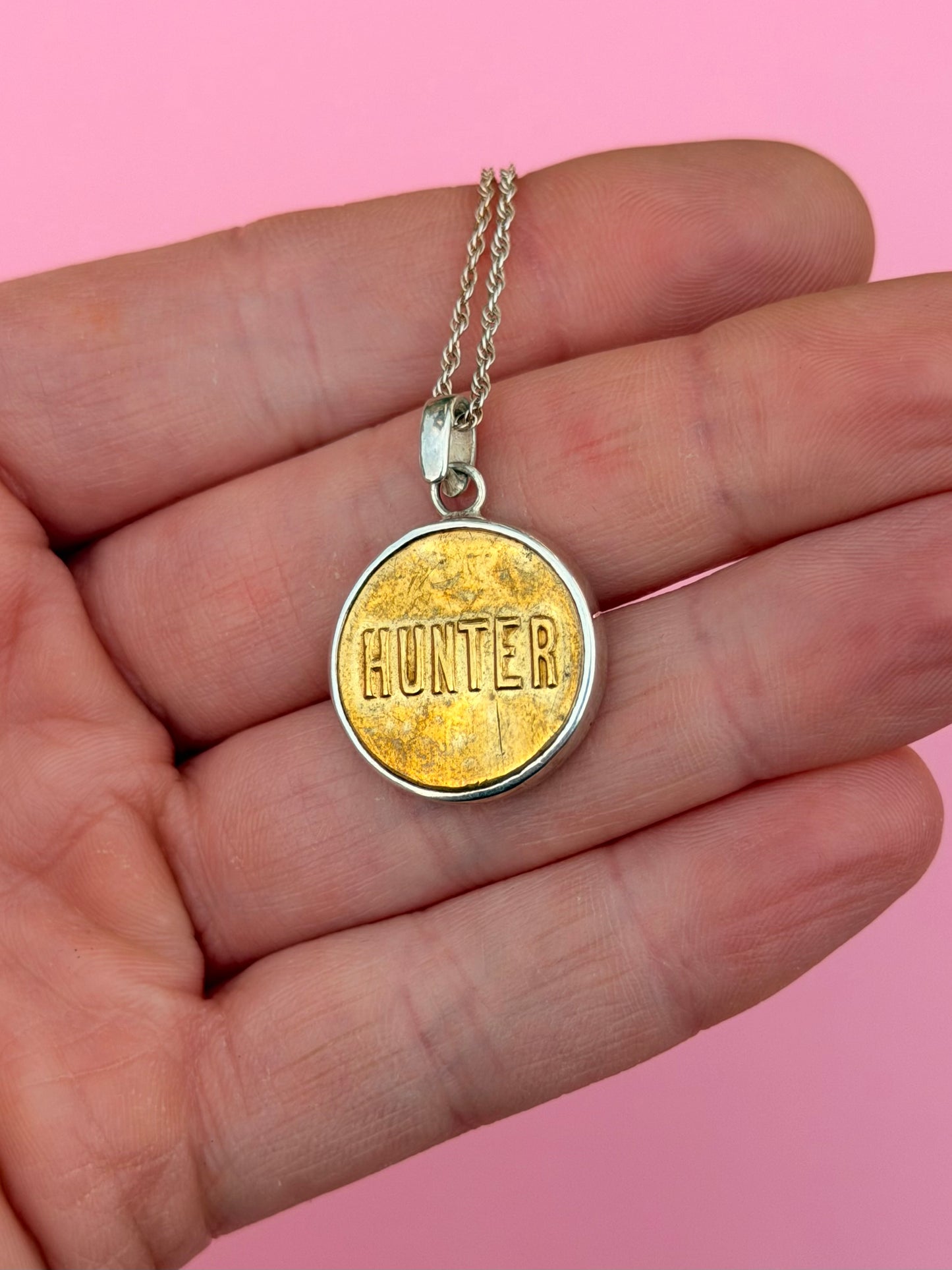 "Hunter" Union Worker Button Necklace