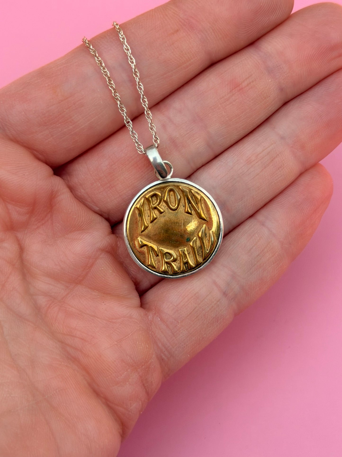 "Iron Trail" Union Worker Button Necklace