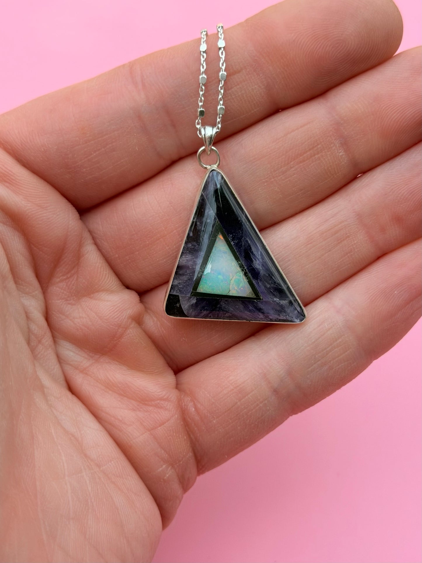 Amethyst & Opal Intarsia Necklace