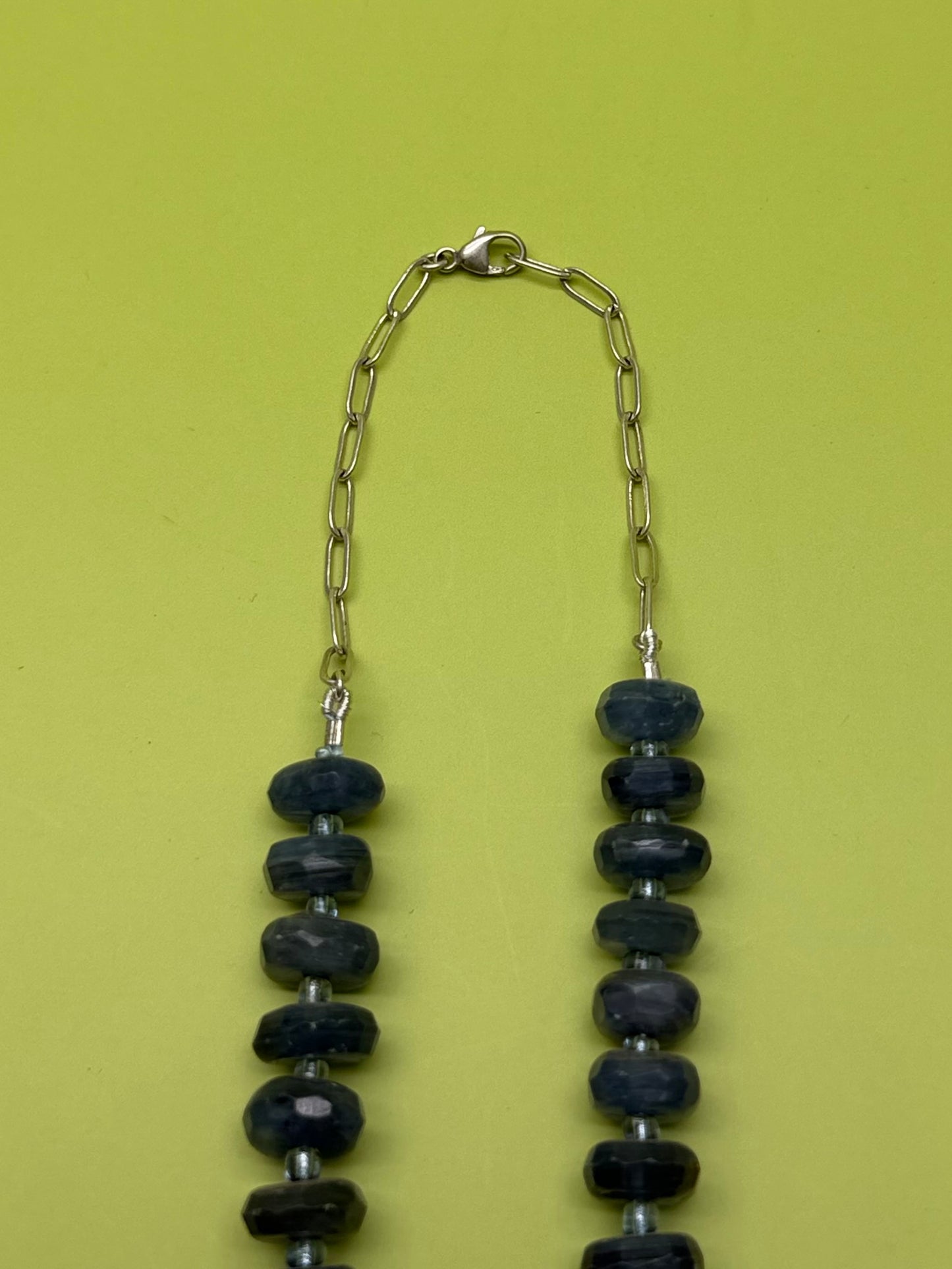 Faceted Blue Kyanite & Baroque Pearl Necklace