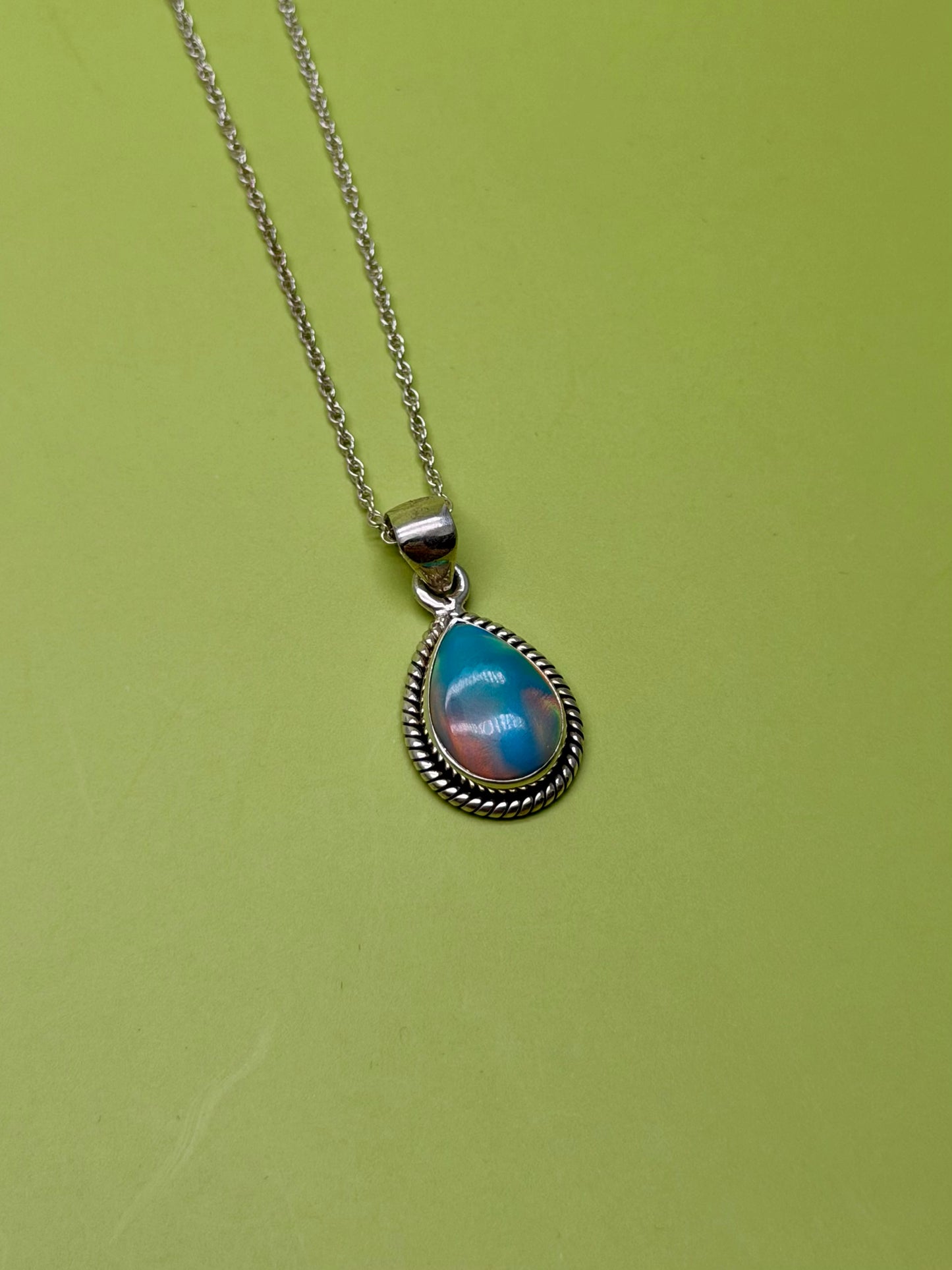 Sterling Silver Aurora Opal Necklace
