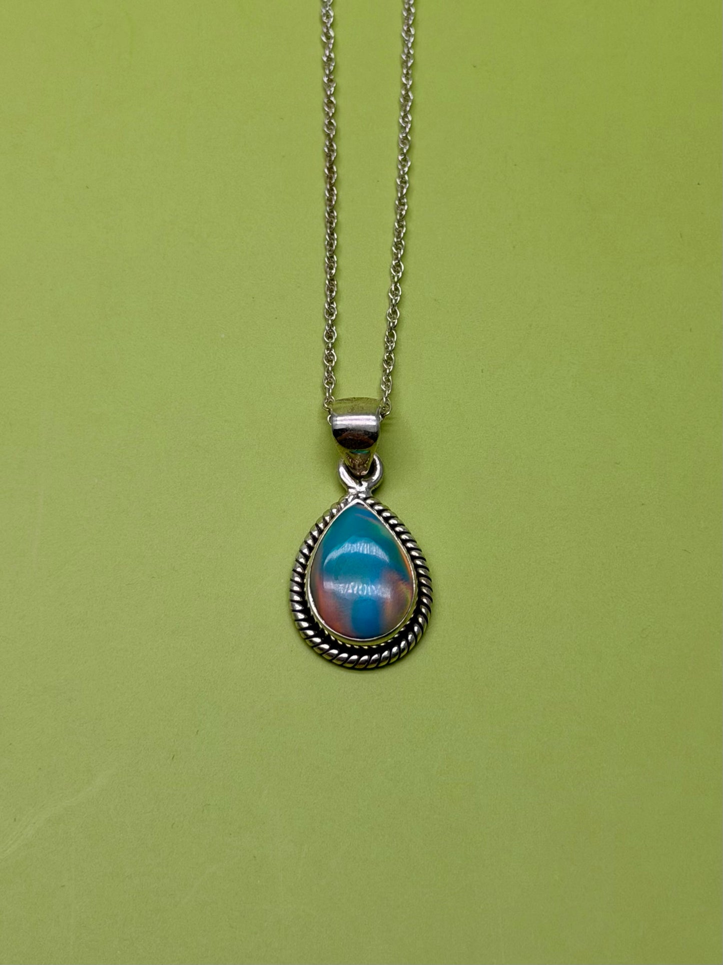 Sterling Silver Aurora Opal Necklace