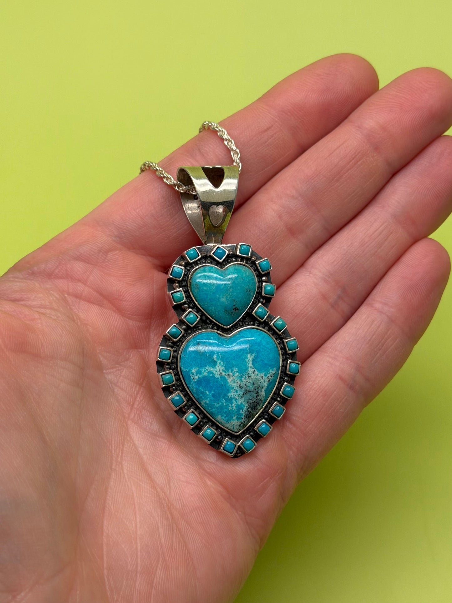 Turquoise Double Heart Necklace