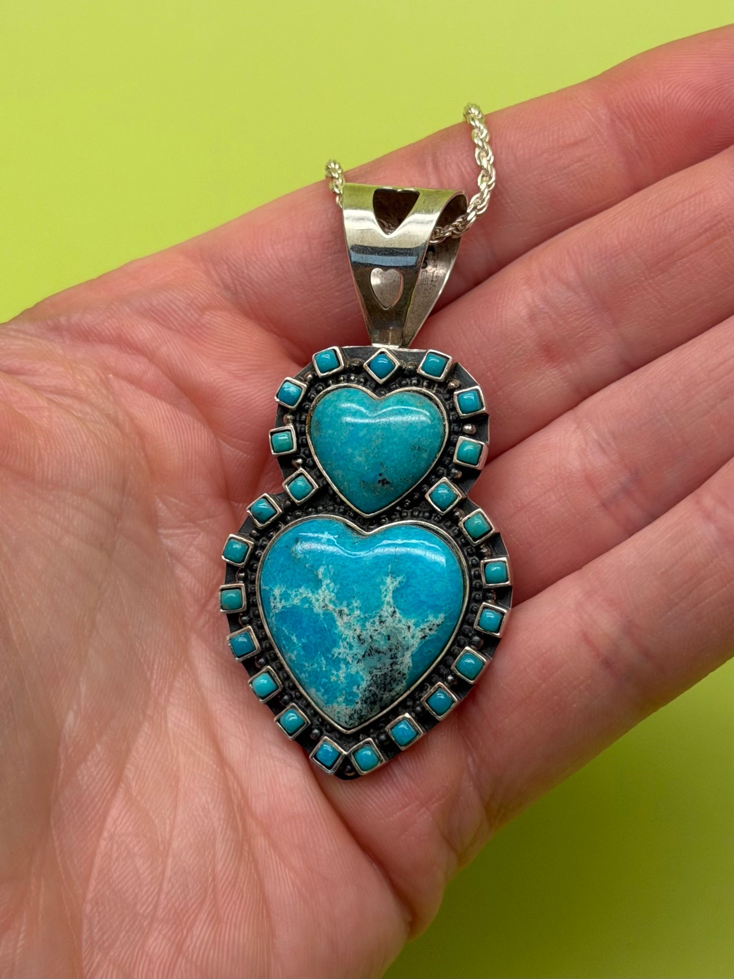 Turquoise Double Heart Necklace