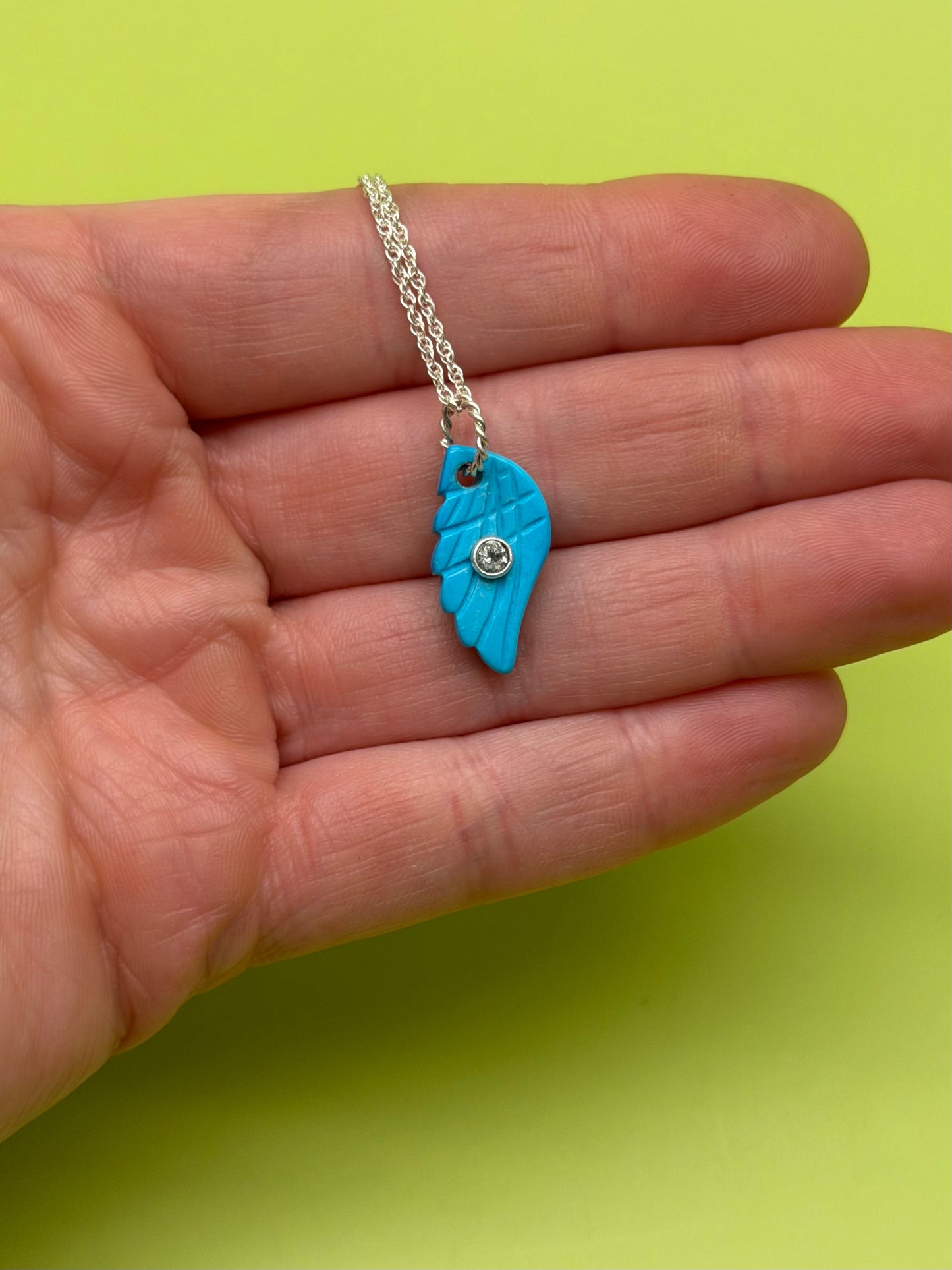 Carved Gemstone Necklace in Sterling Silver