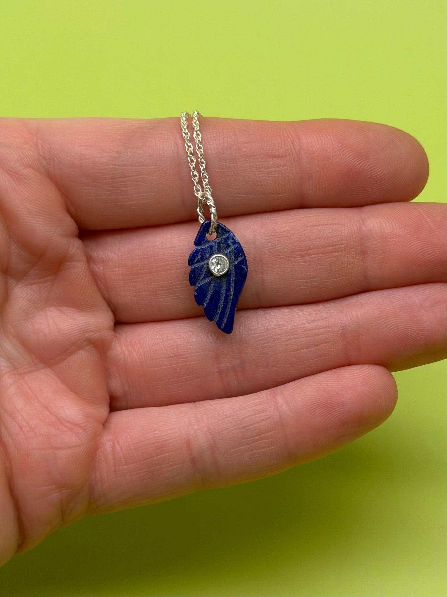 Carved Gemstone Necklace in Sterling Silver