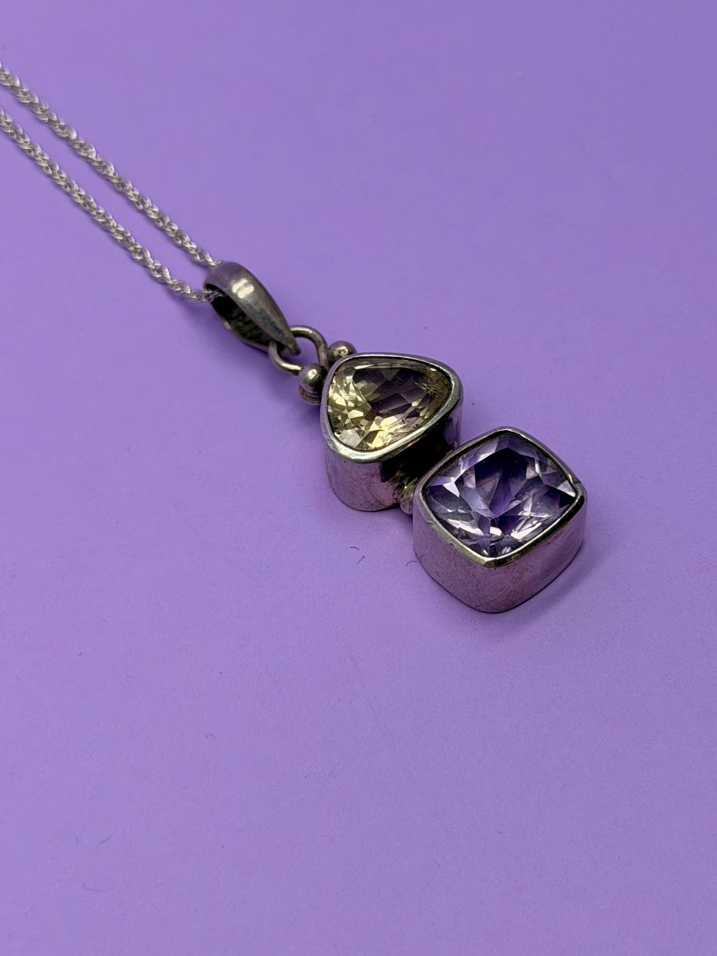 Vintage Amethyst & Citrine Necklace