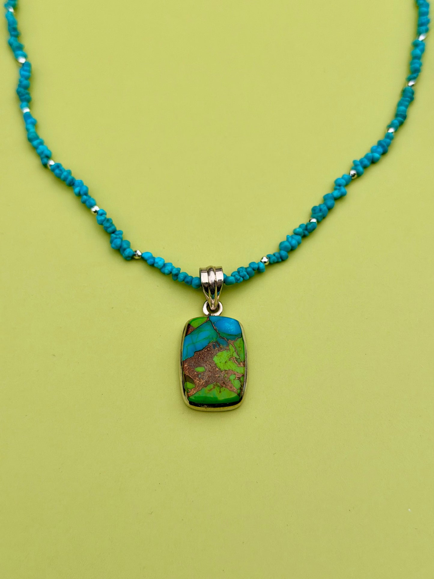 Turquoise Nugget Strand with Mojave Turquoise Pendant