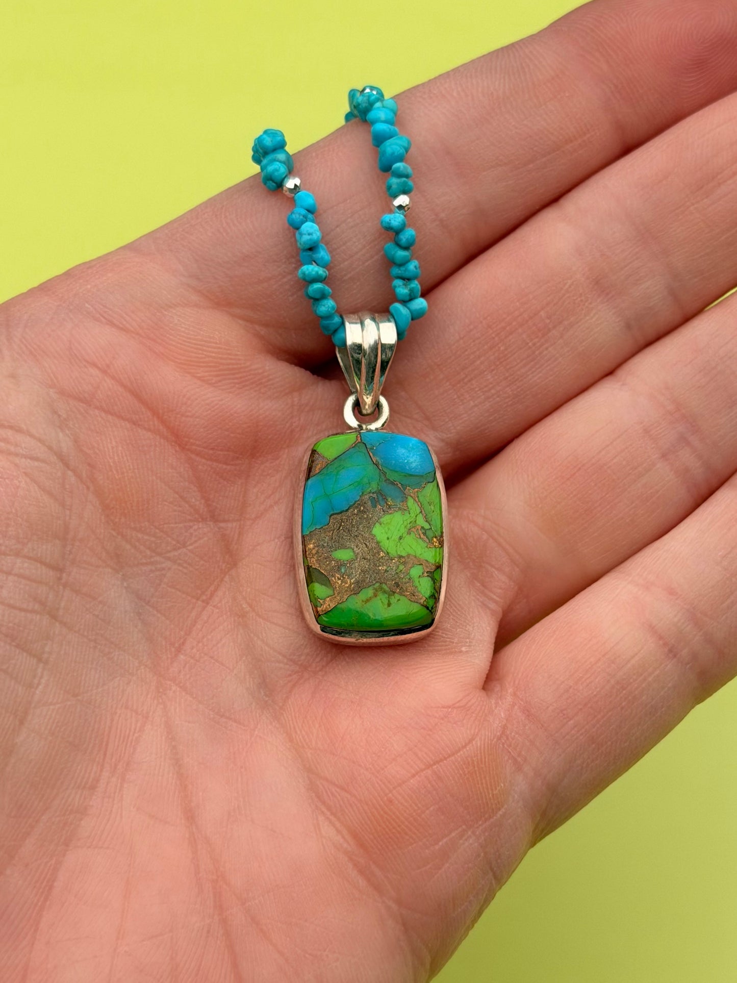 Turquoise Nugget Strand with Mojave Turquoise Pendant