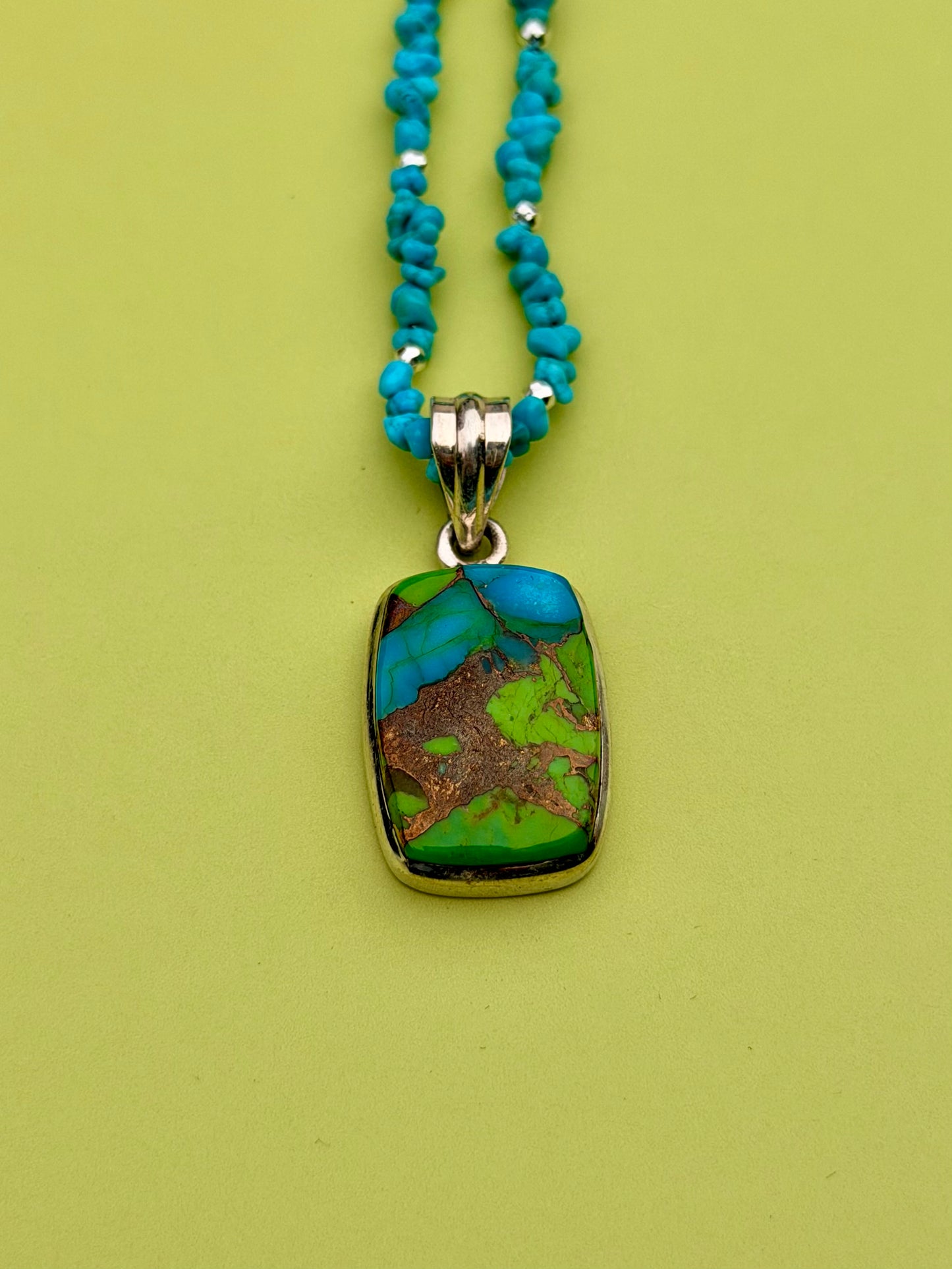 Turquoise Nugget Strand with Mojave Turquoise Pendant