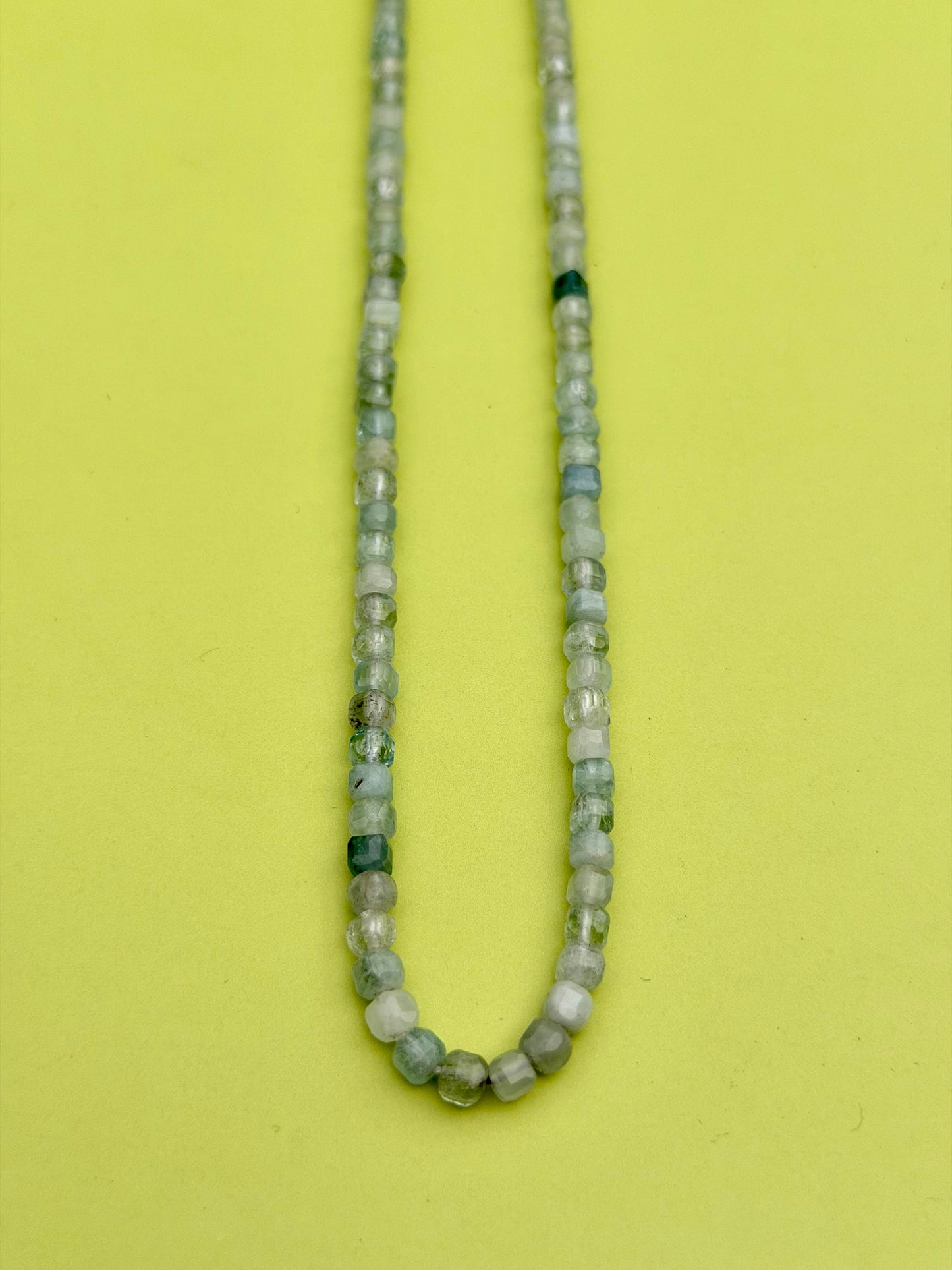 Cubed Faceted Aquamarine Strand
