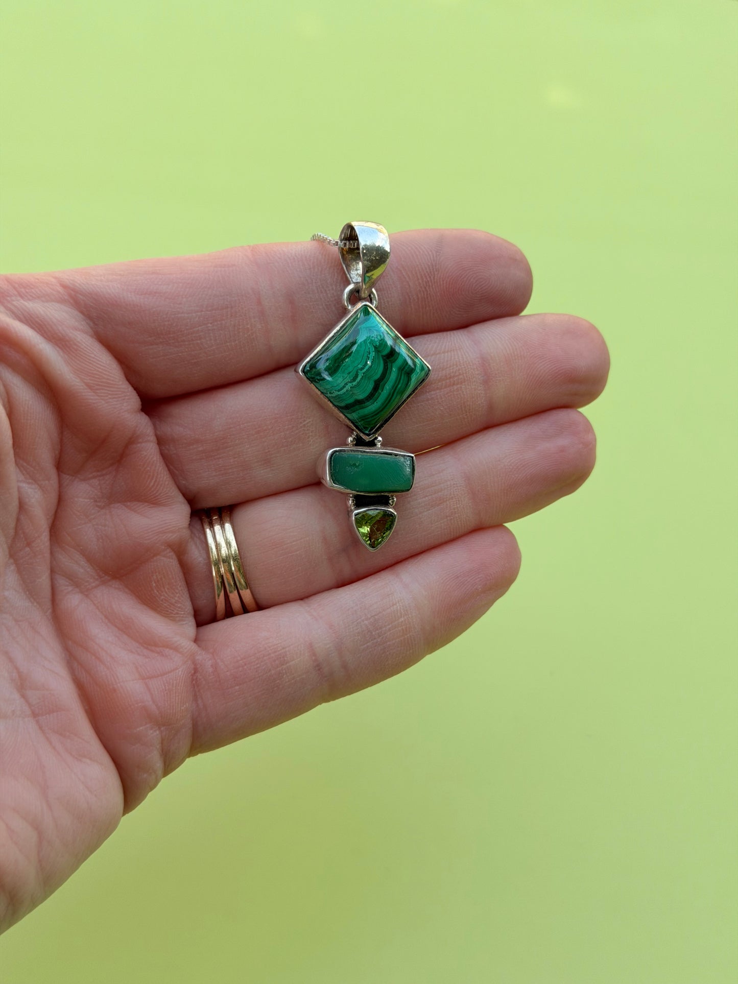 Malachite, Peridot & Chrysoprase Multistone Necklace
