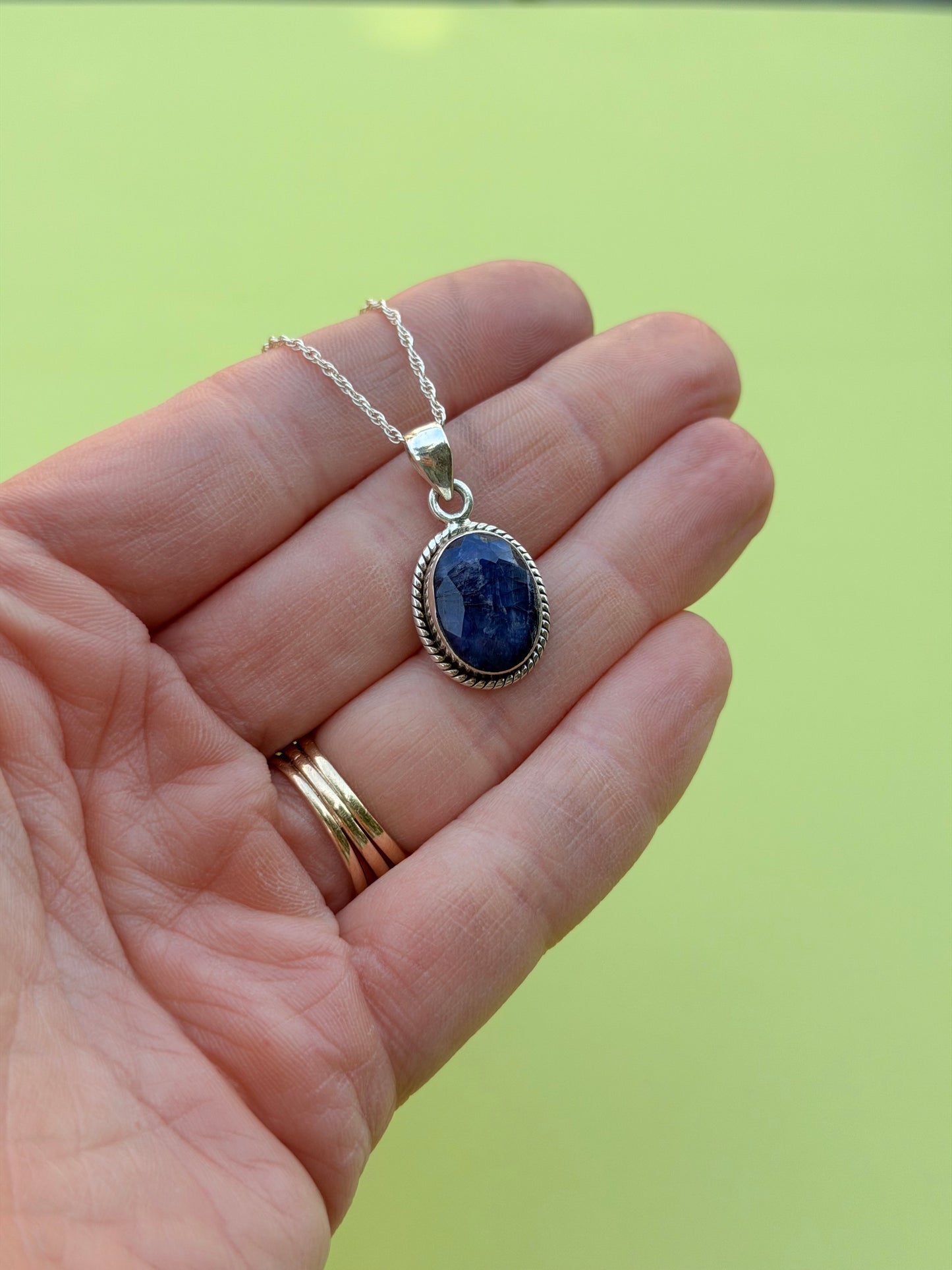 Sterling Silver Sapphire Necklace