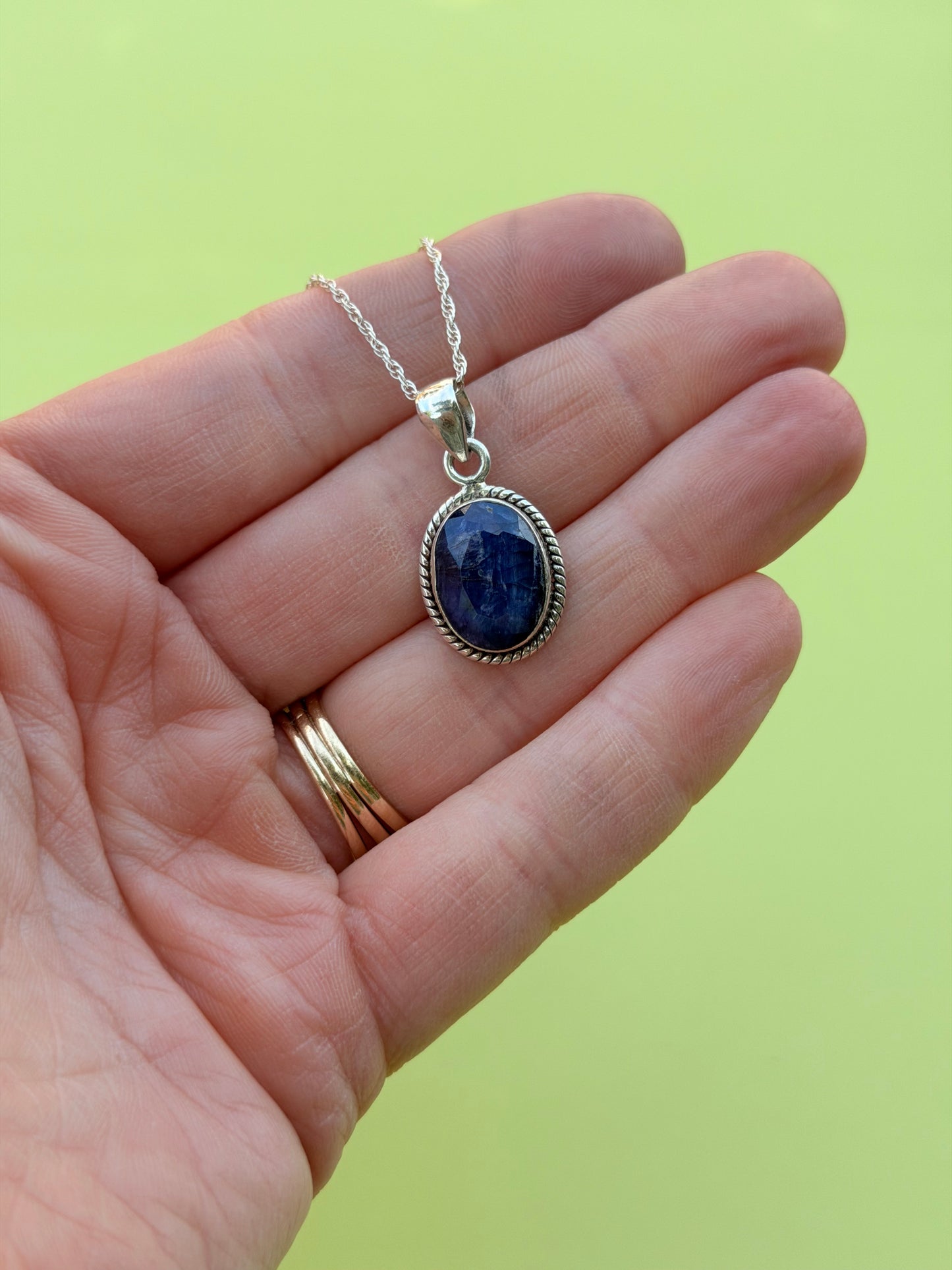 Sterling Silver Sapphire Necklace