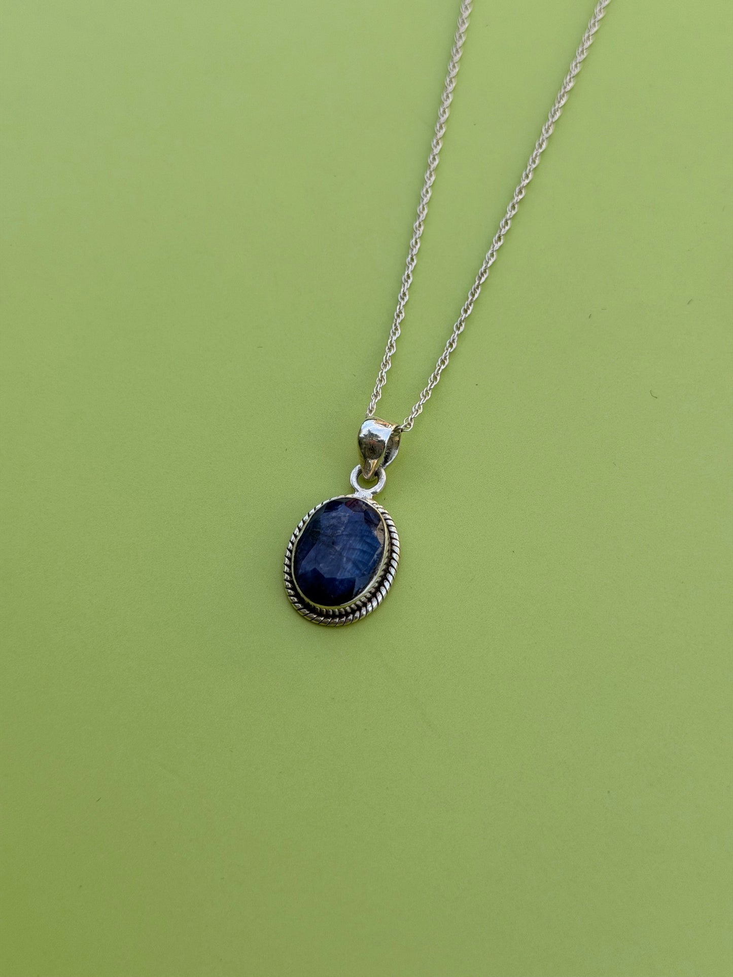 Sterling Silver Sapphire Necklace