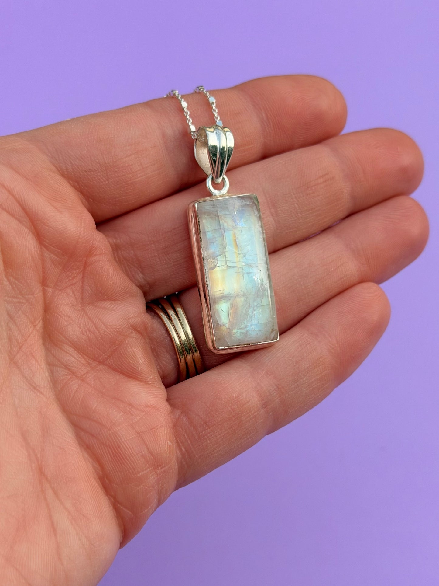 Lunar Power Moonstone Sterling Silver Necklace