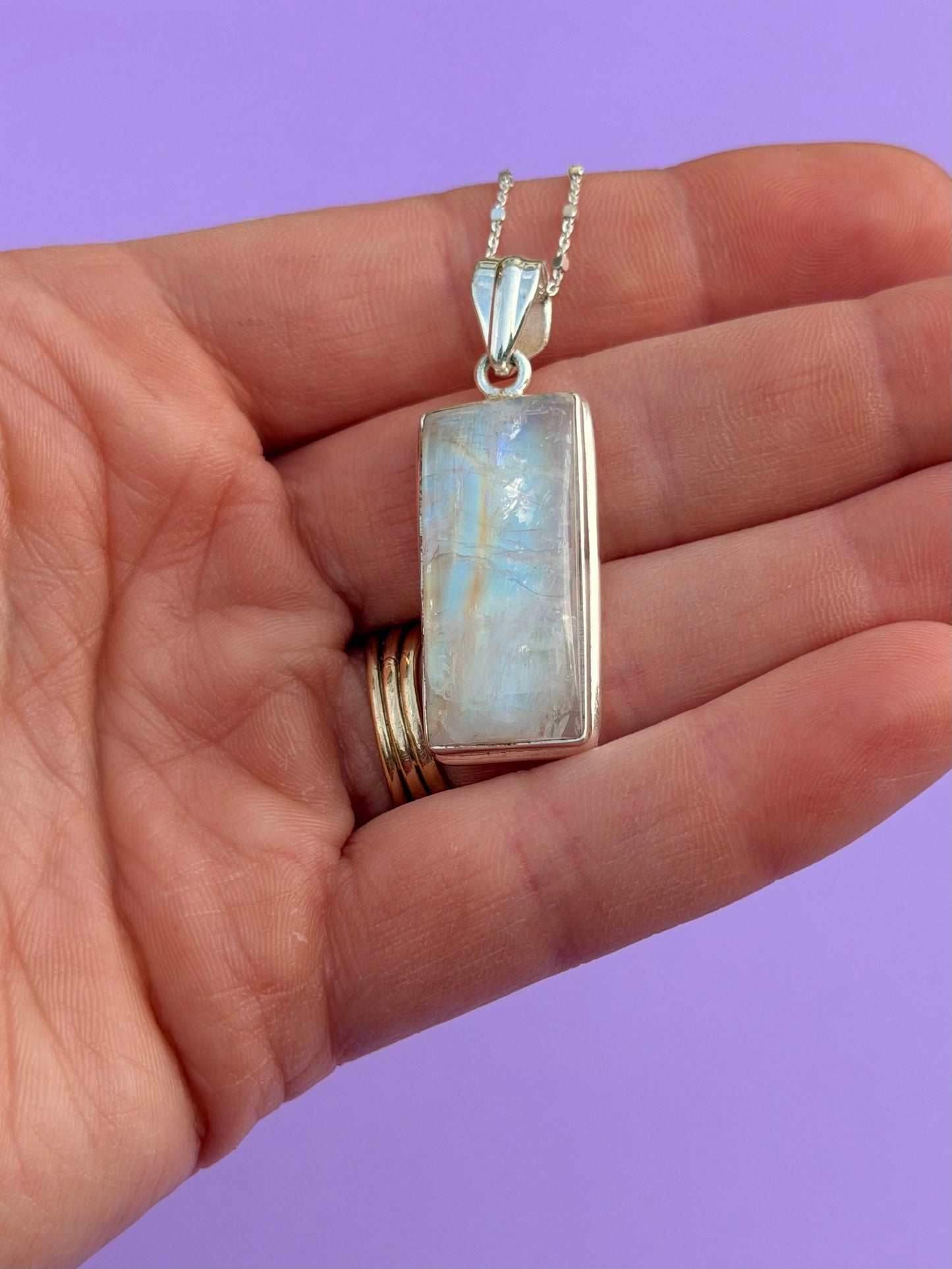 Lunar Power Moonstone Sterling Silver Necklace