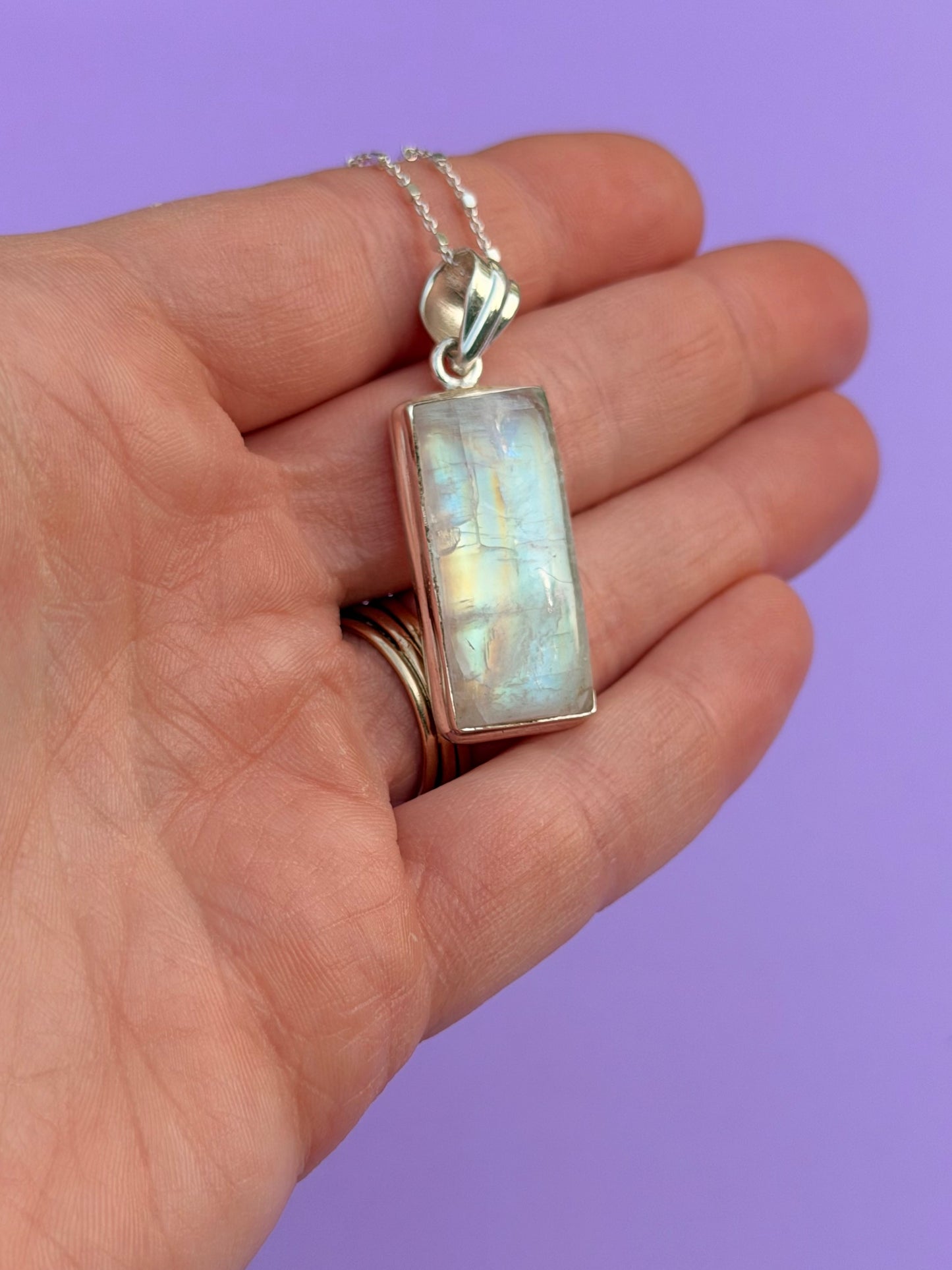 Lunar Power Moonstone Sterling Silver Necklace
