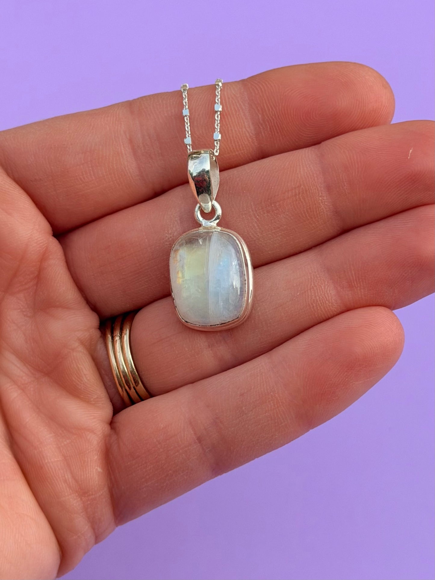 Lunar Power Moonstone Sterling Silver Necklace
