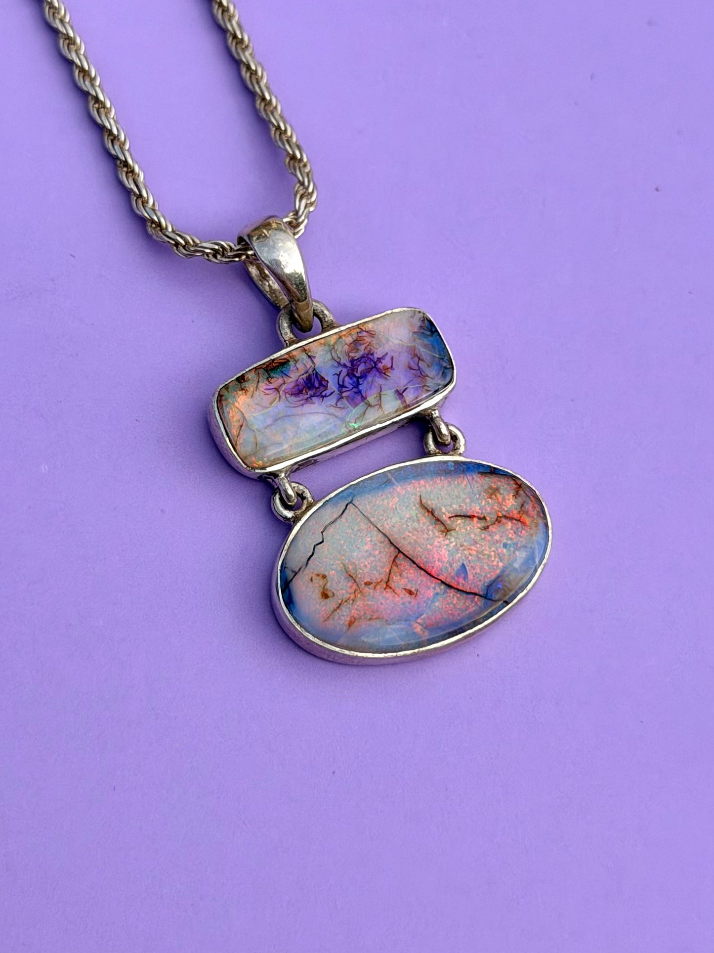 Golden Hour Sterling Opal Necklace