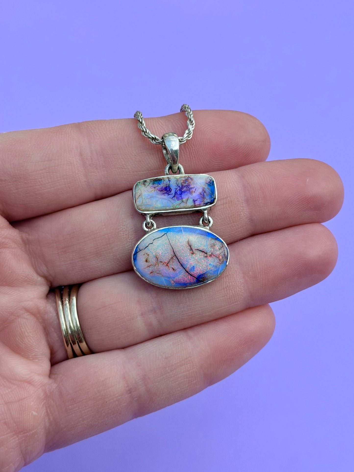 Golden Hour Sterling Opal Necklace
