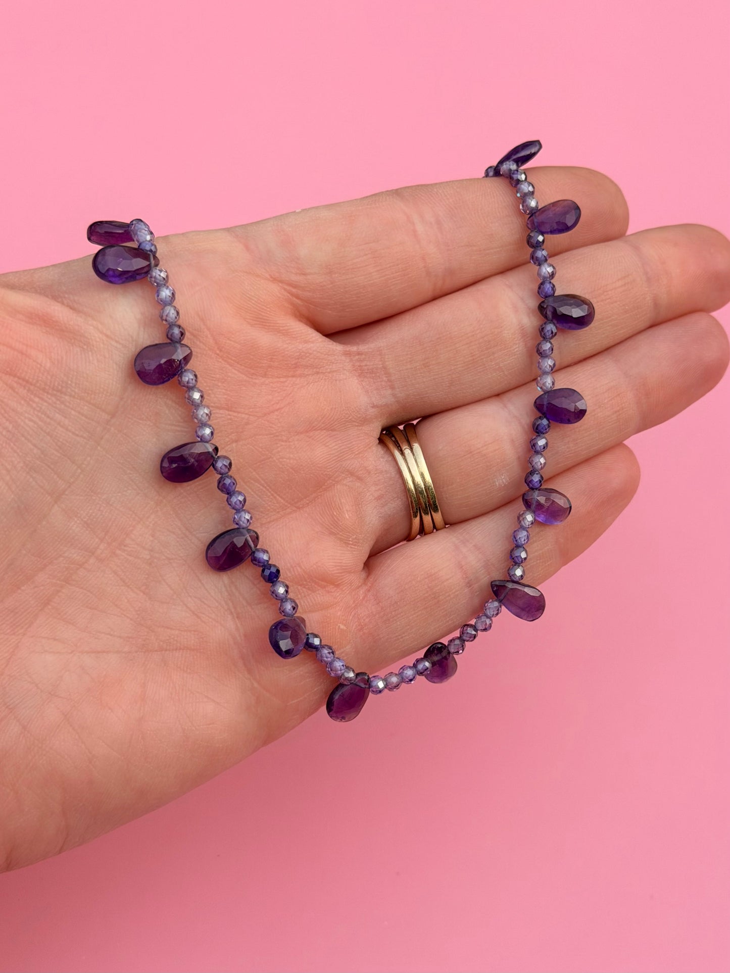 Amethyst Briolette Strand