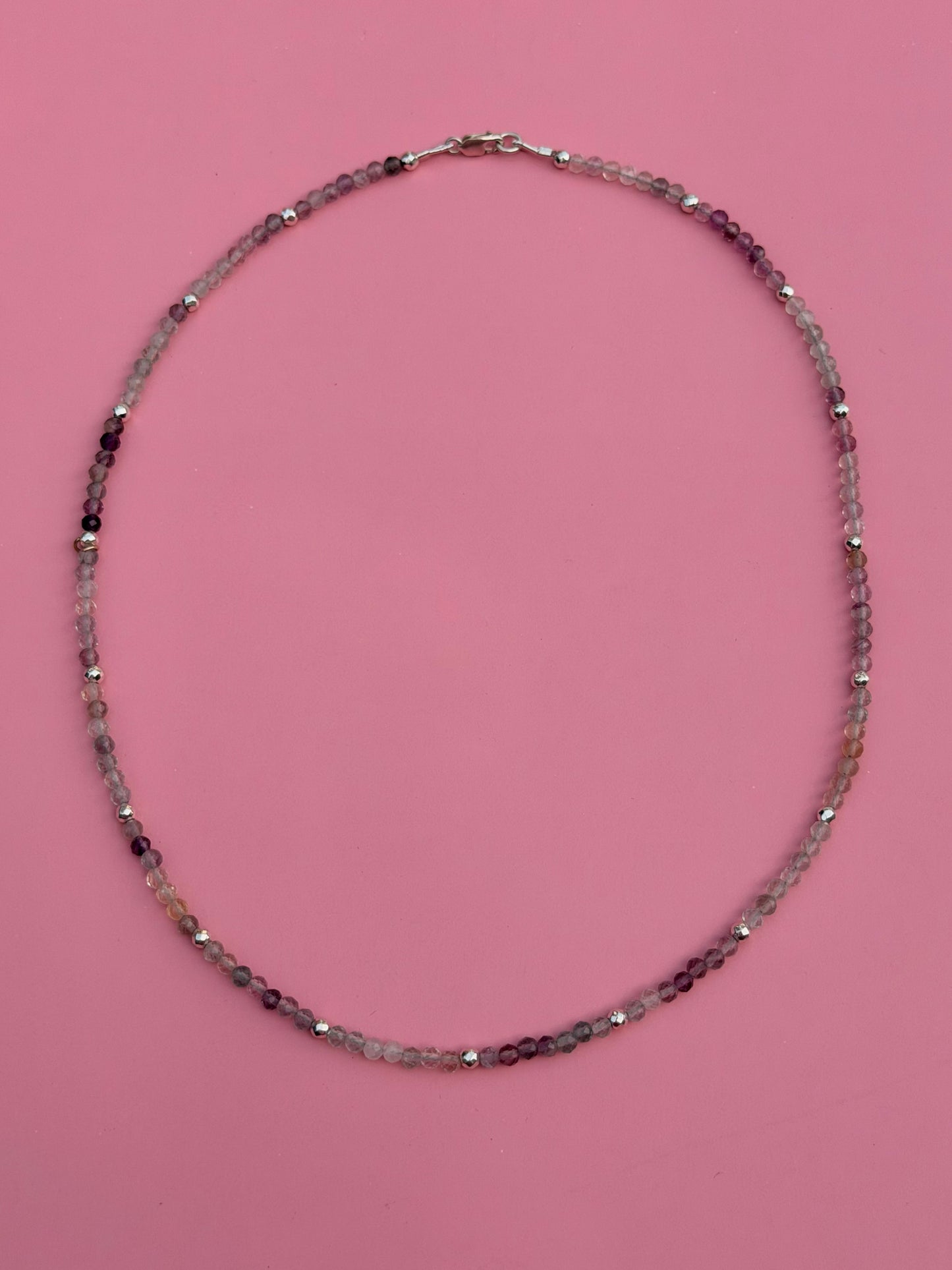 Sterling Silver Tricolor Fluorite Strand 18”