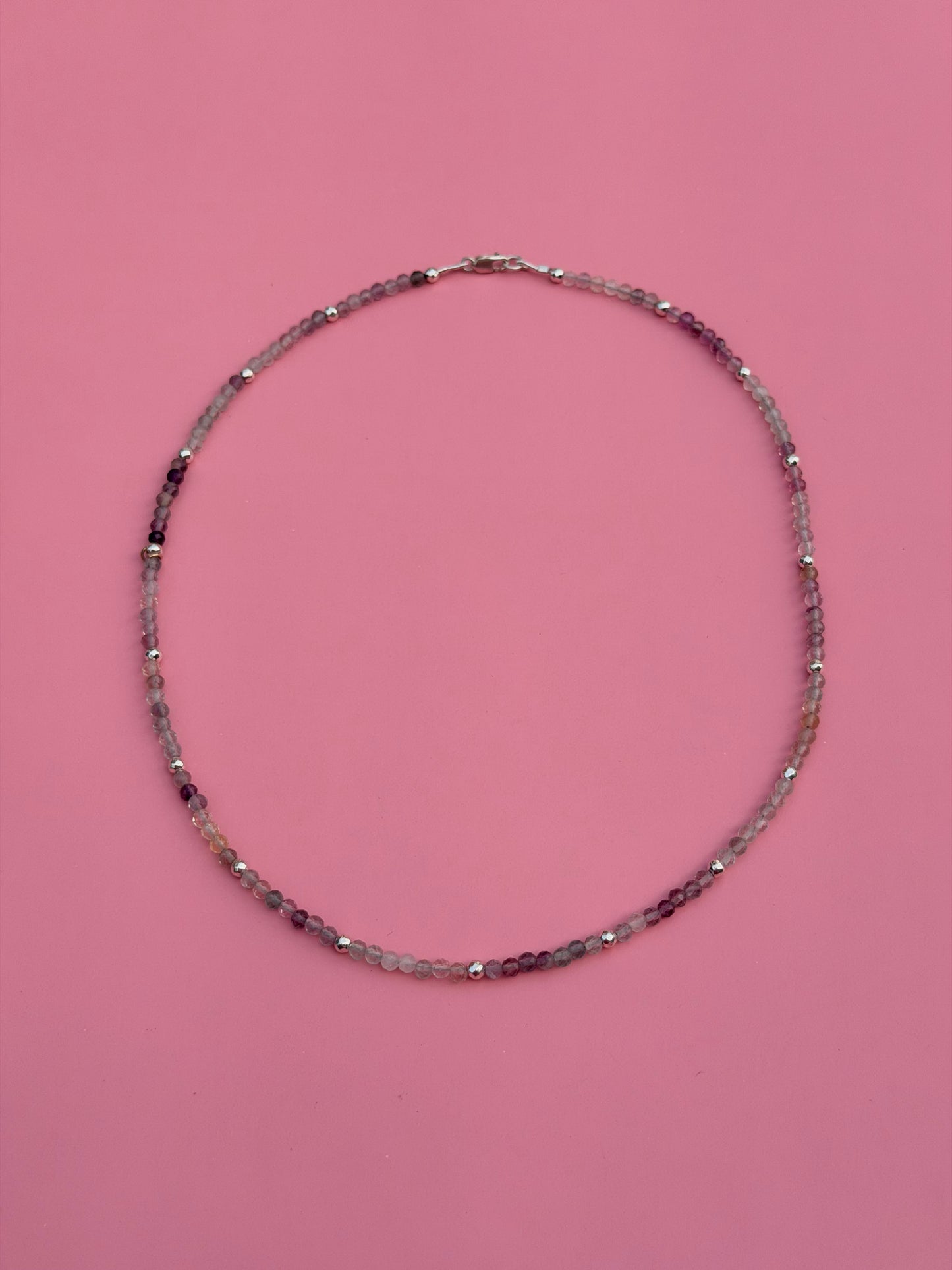 Sterling Silver Tricolor Fluorite Strand 18”