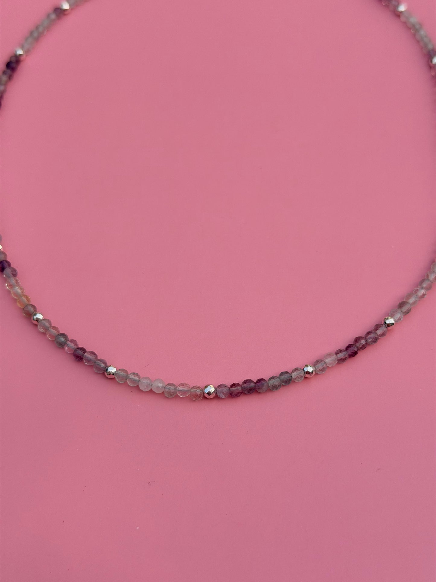 Sterling Silver Tricolor Fluorite Strand 18”
