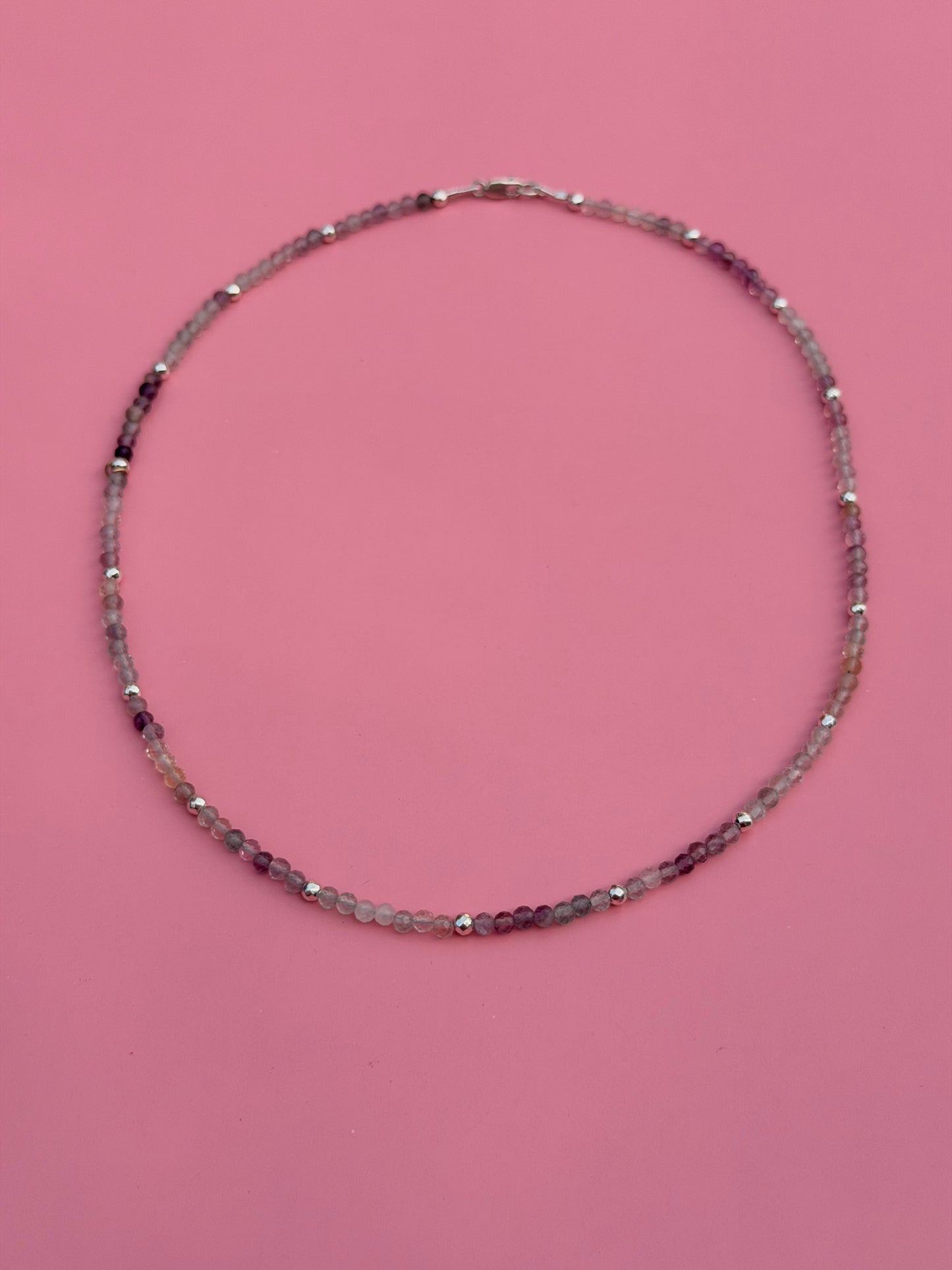 Sterling Silver Tricolor Fluorite Strand 18”