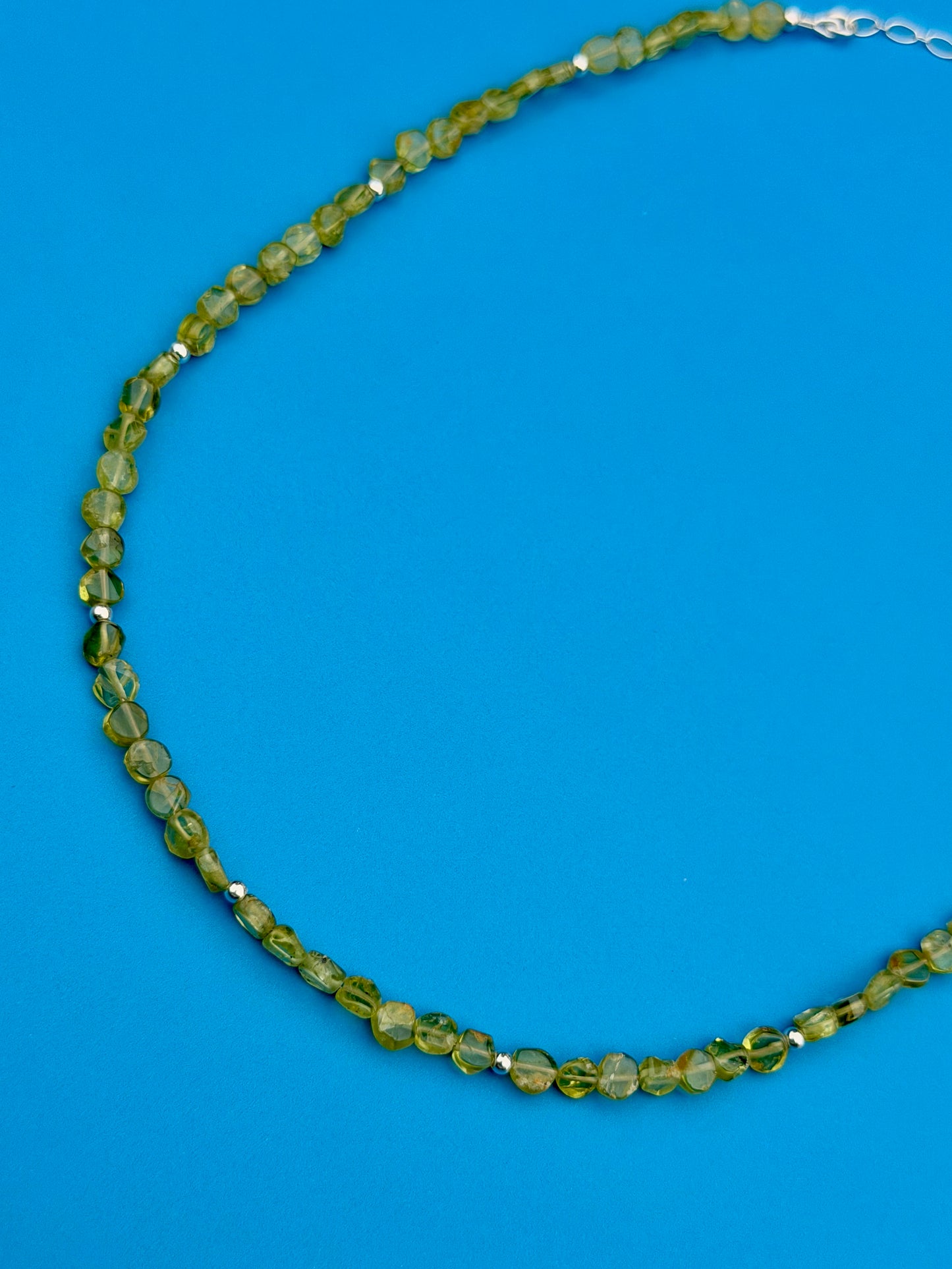 Peridot Coin Sterling Silver Strand
