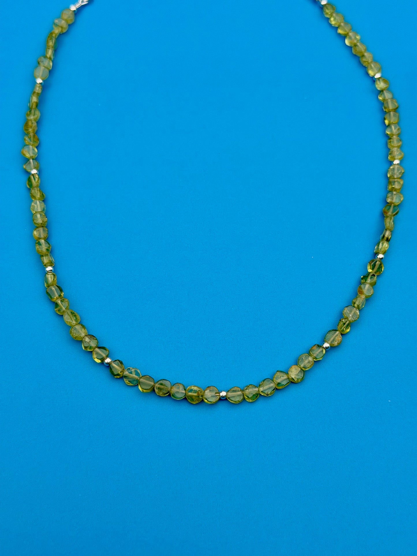 Peridot Coin Sterling Silver Strand