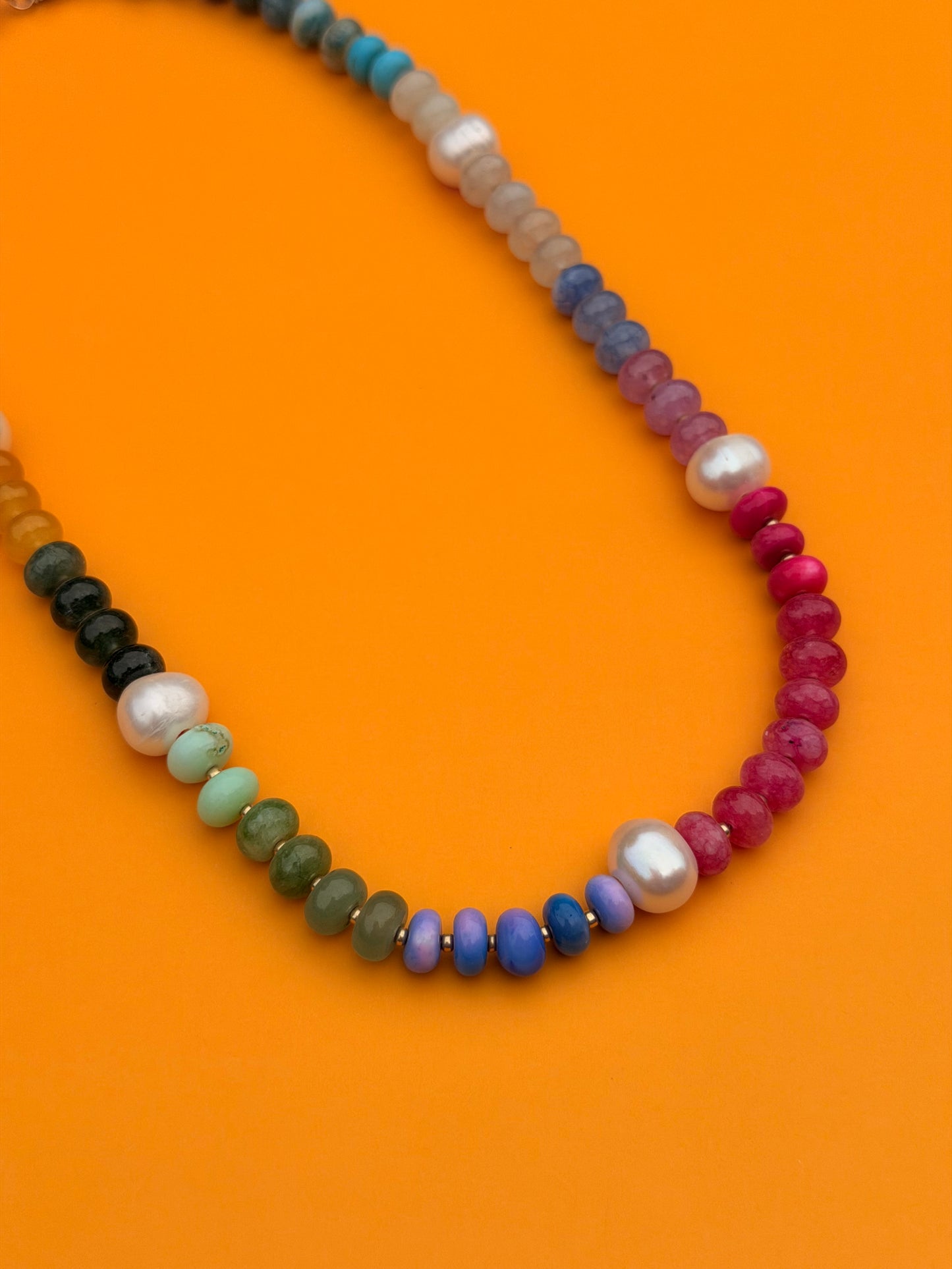 Candy Gem & Freshwater Pearl Necklace