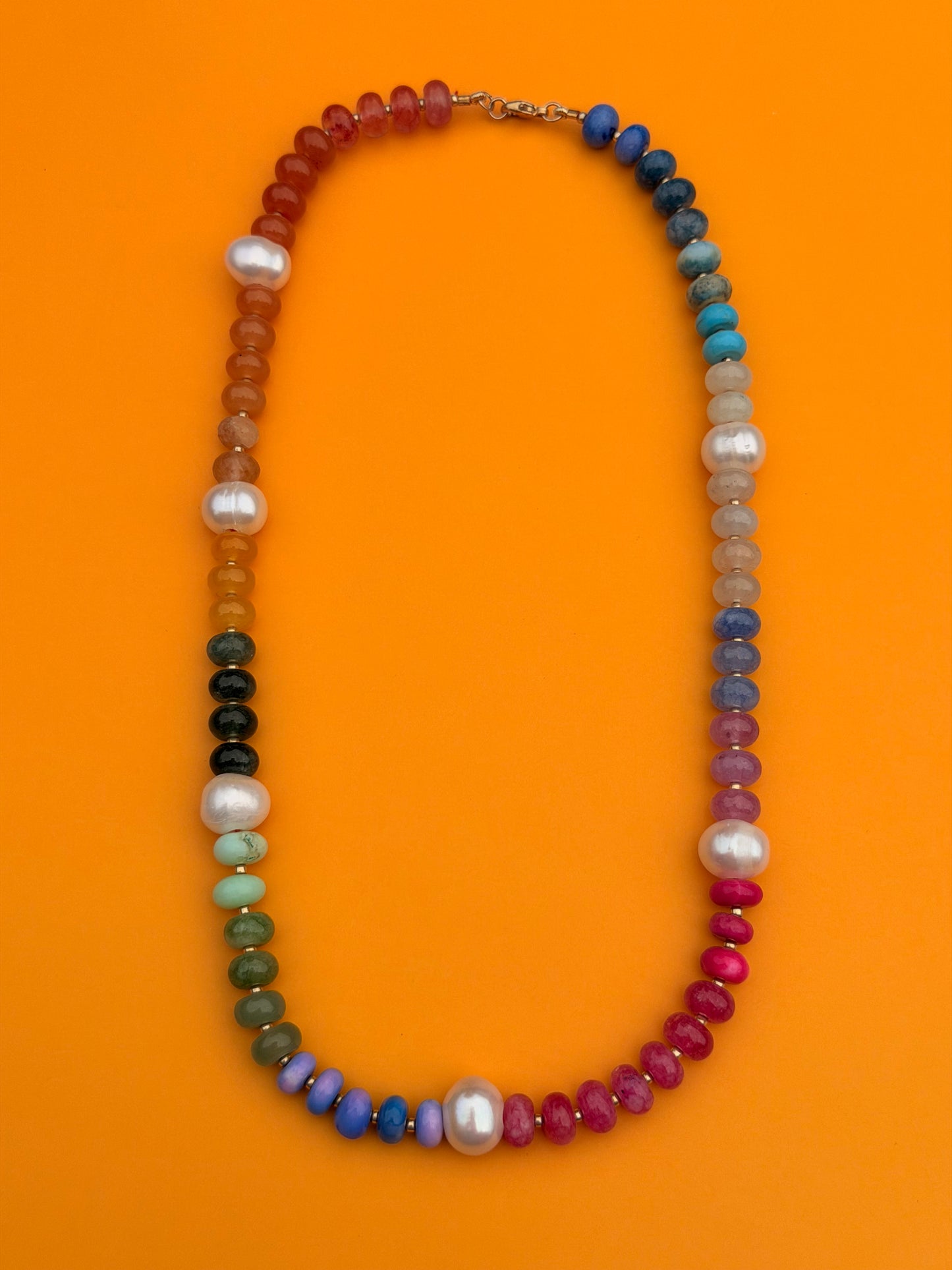 Candy Gem & Freshwater Pearl Necklace