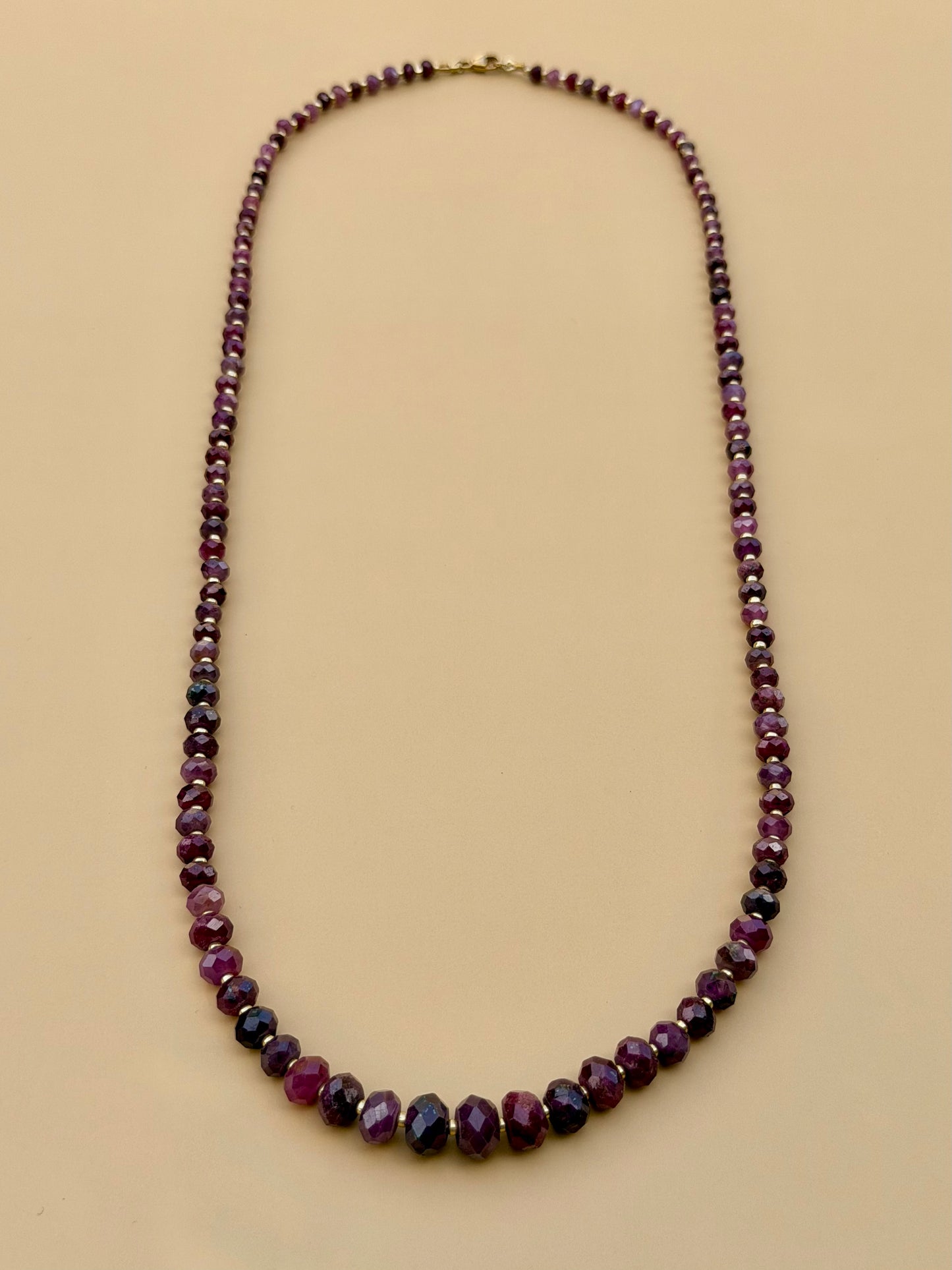 Goldfilled Grade AAA Ruby Graduated Strand