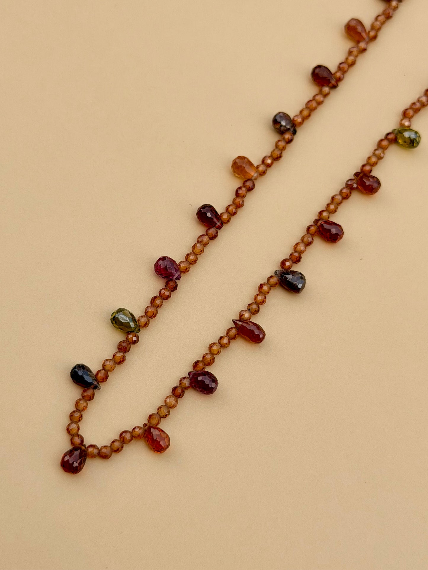 Carnelian & Tourmaline Briolette Necklace