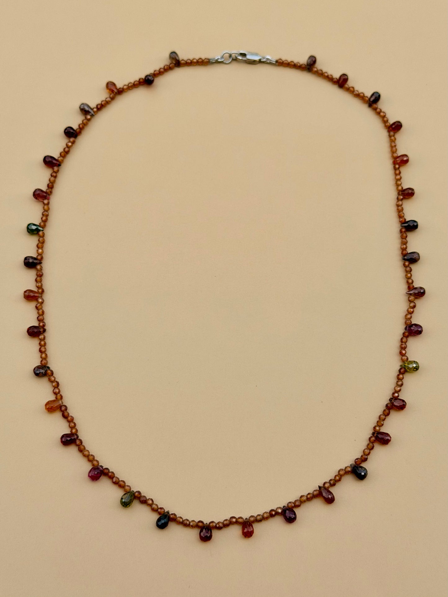 Carnelian & Tourmaline Briolette Necklace