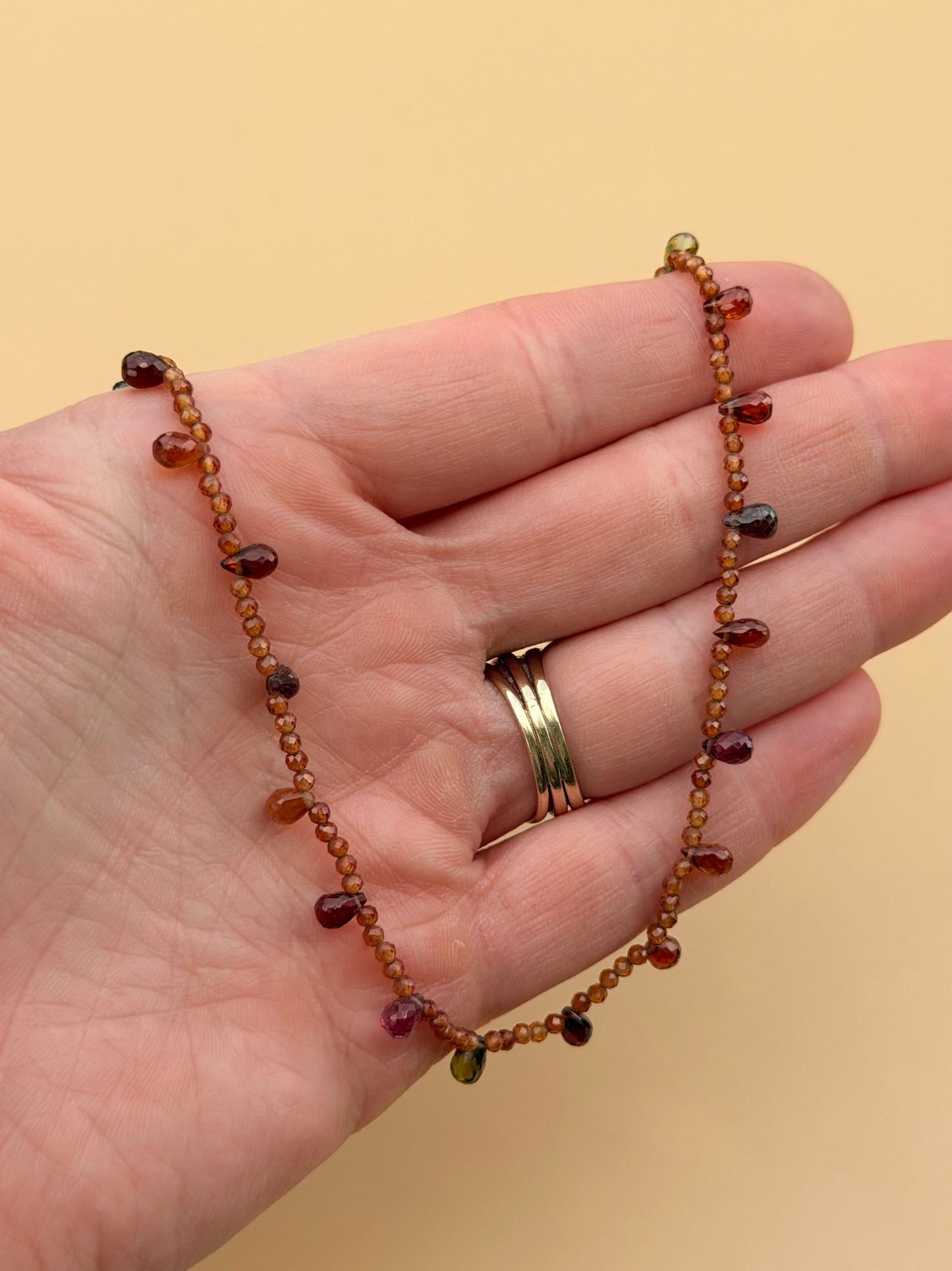 Carnelian & Tourmaline Briolette Necklace