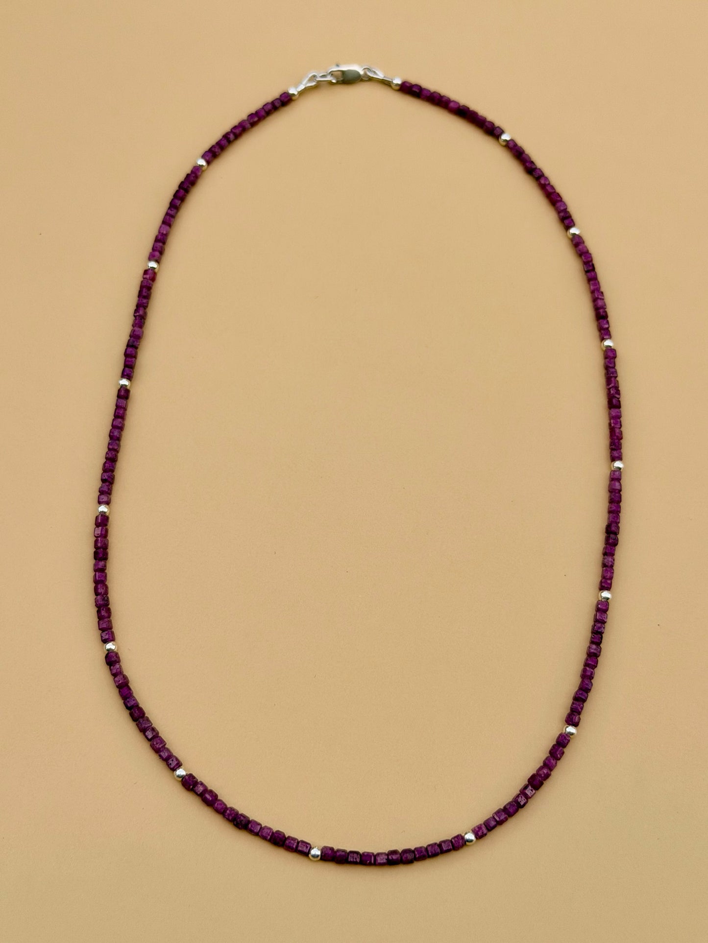 Cubed Ruby Dainty Strand