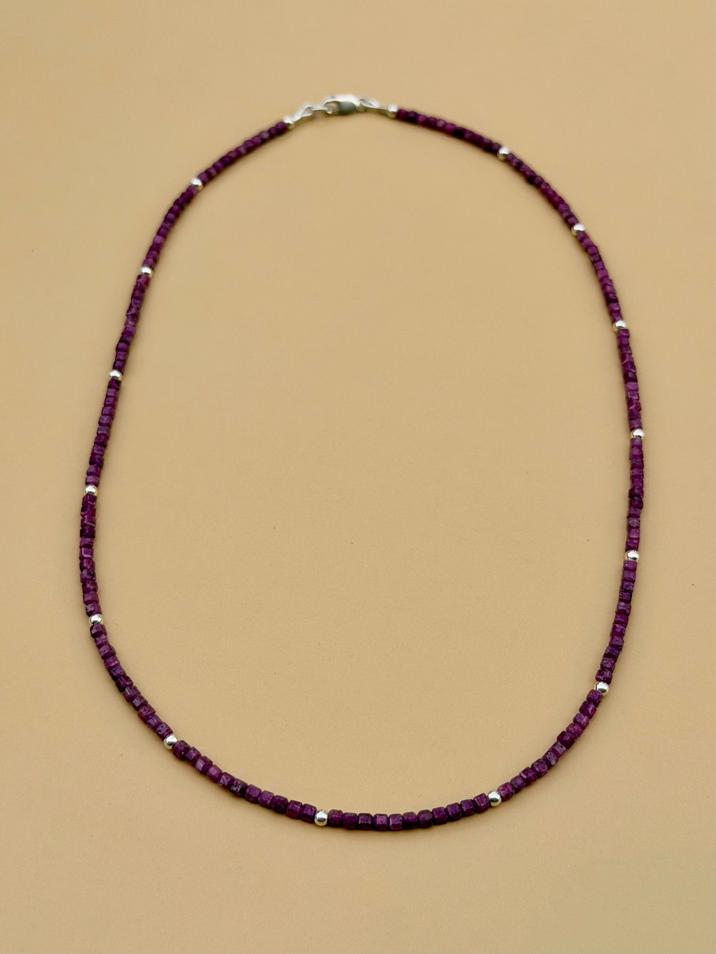 Cubed Ruby Dainty Strand