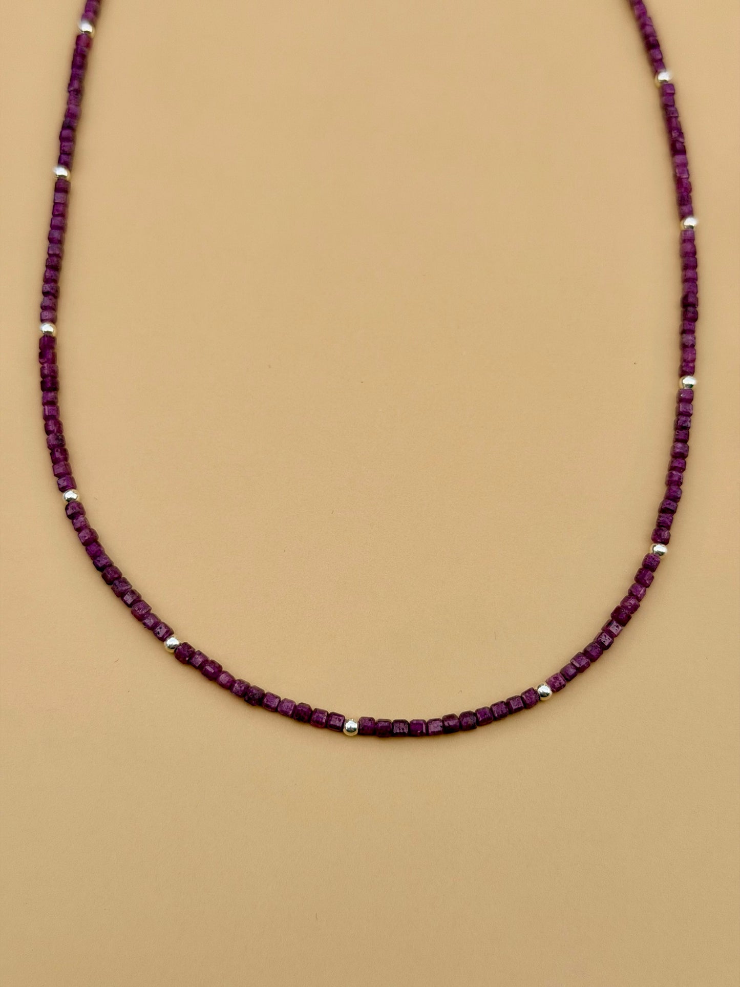 Cubed Ruby Dainty Strand