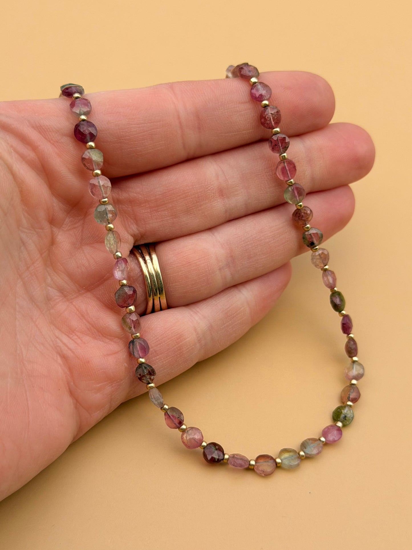 Watermelon Tourmaline Coin Grade AAA Strand