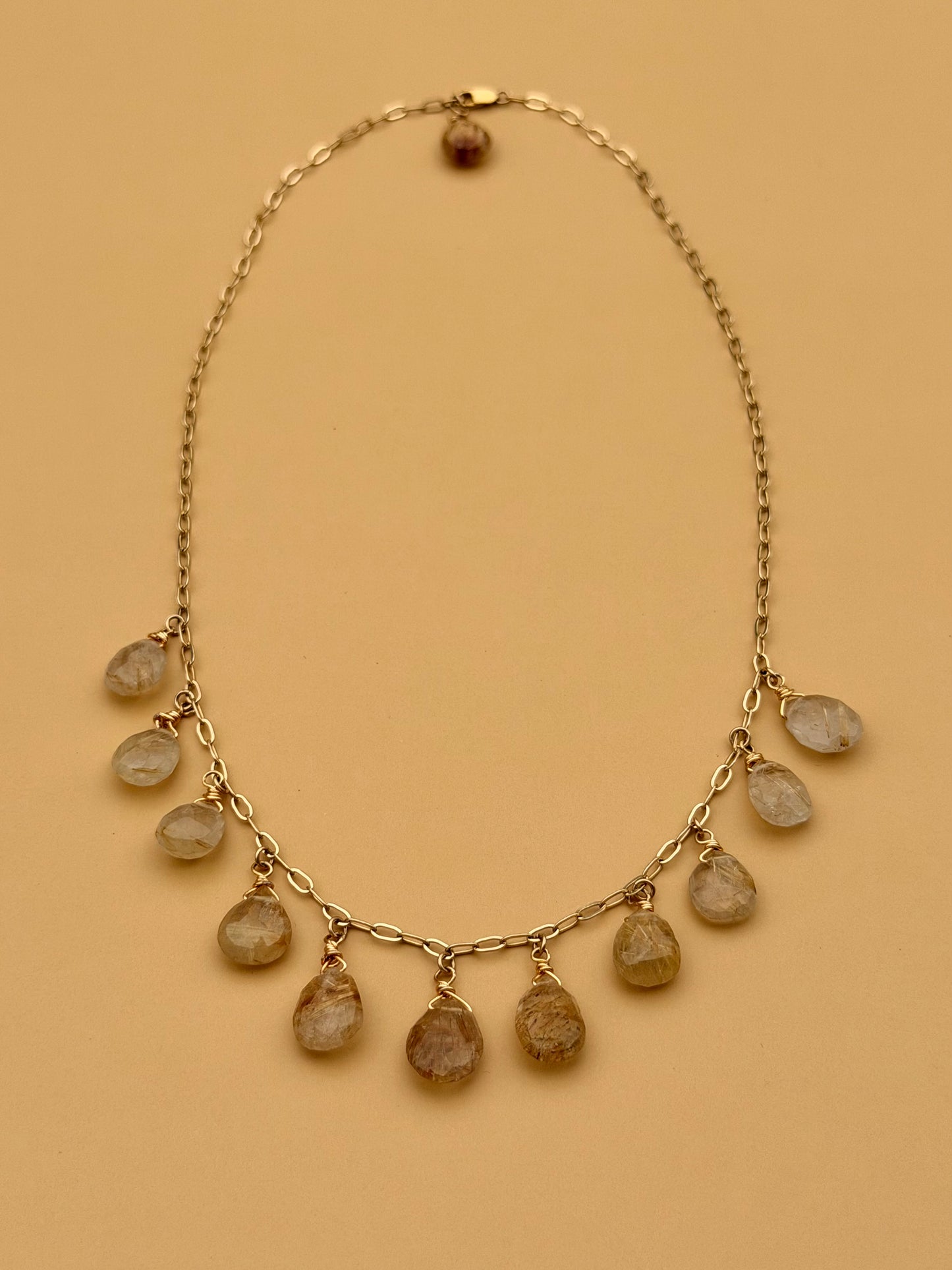 Gypsy Rutilated Quartz Gold Filled Necklace