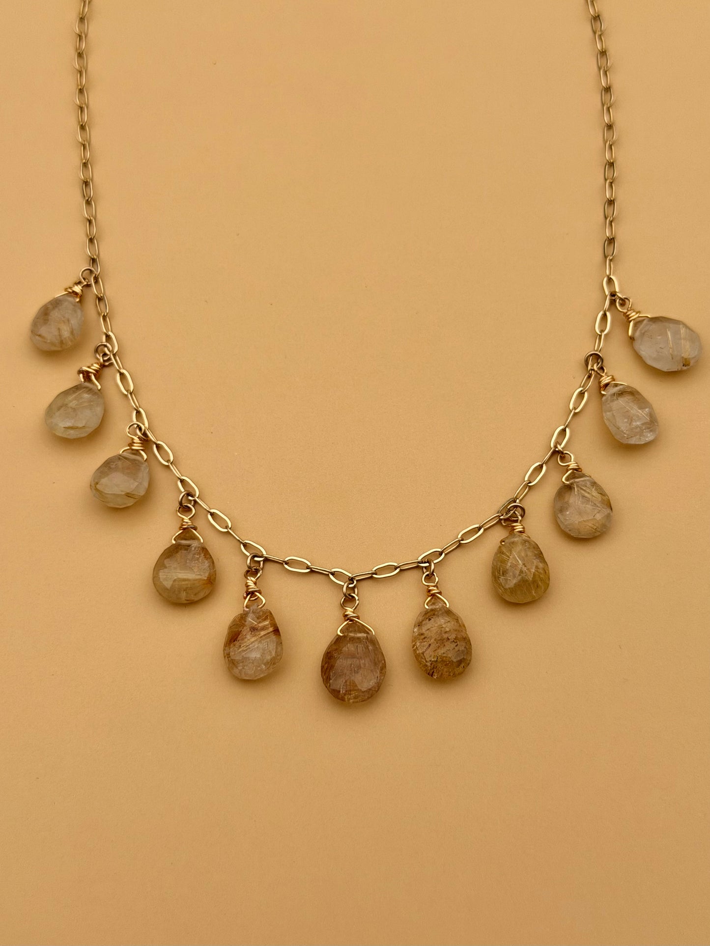 Gypsy Rutilated Quartz Gold Filled Necklace