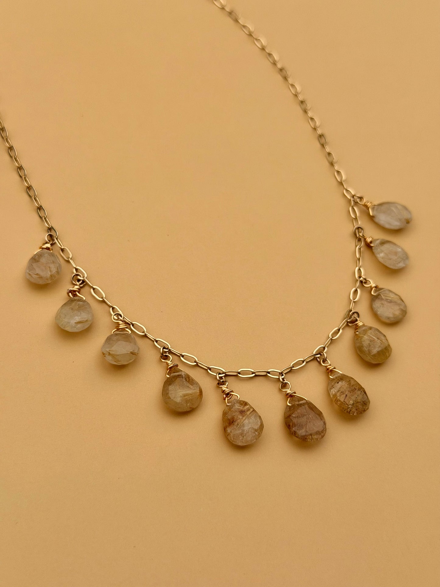 Gypsy Rutilated Quartz Gold Filled Necklace