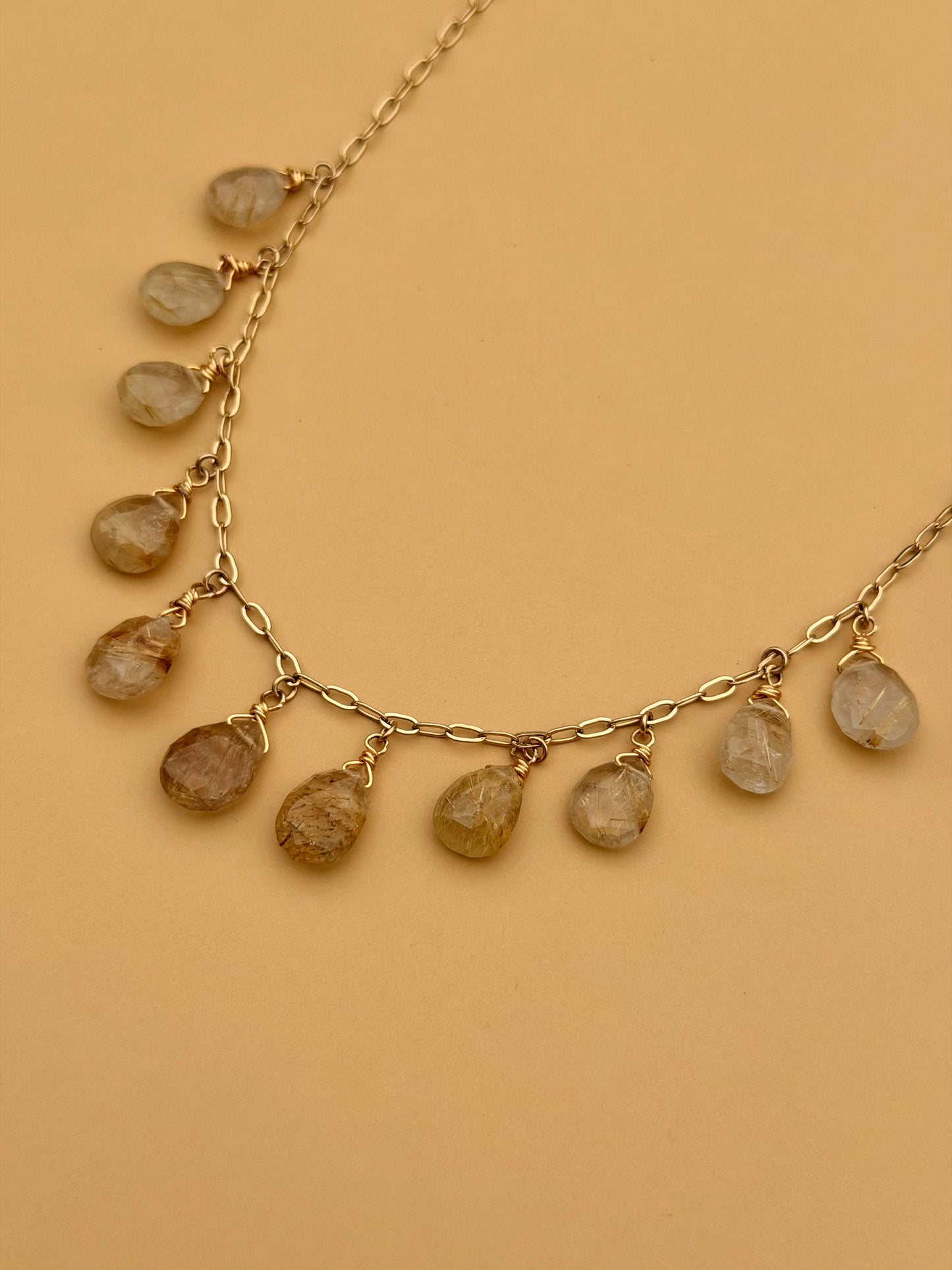 Gypsy Rutilated Quartz Gold Filled Necklace