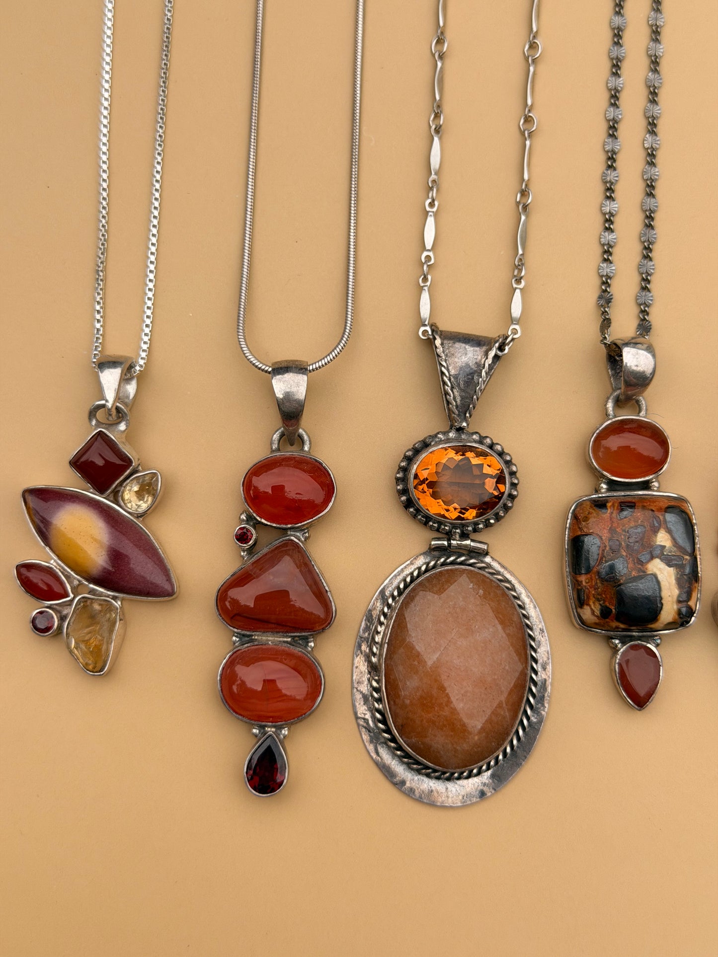 Carnelian & Bear Quartz Necklace
