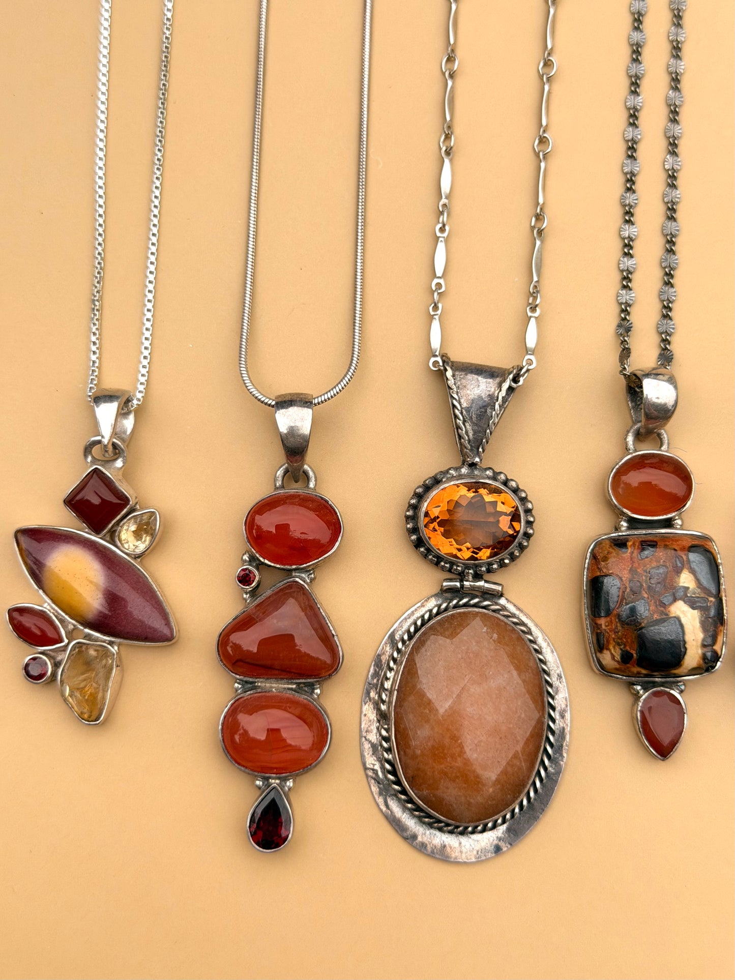 Carnelian, Mookaite, Garnet & Citrine Necklace