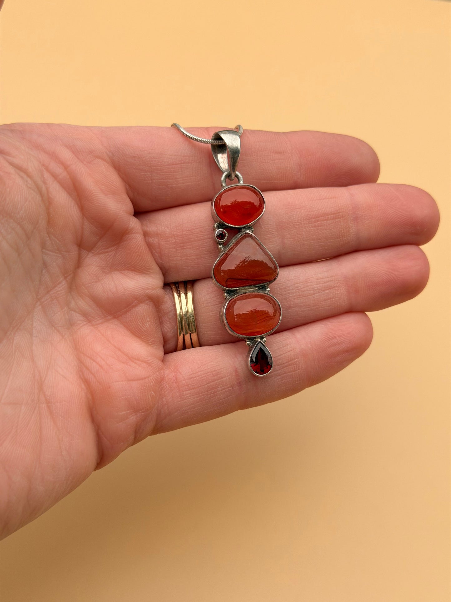 Carnelian & Garnet Multstone Necklace