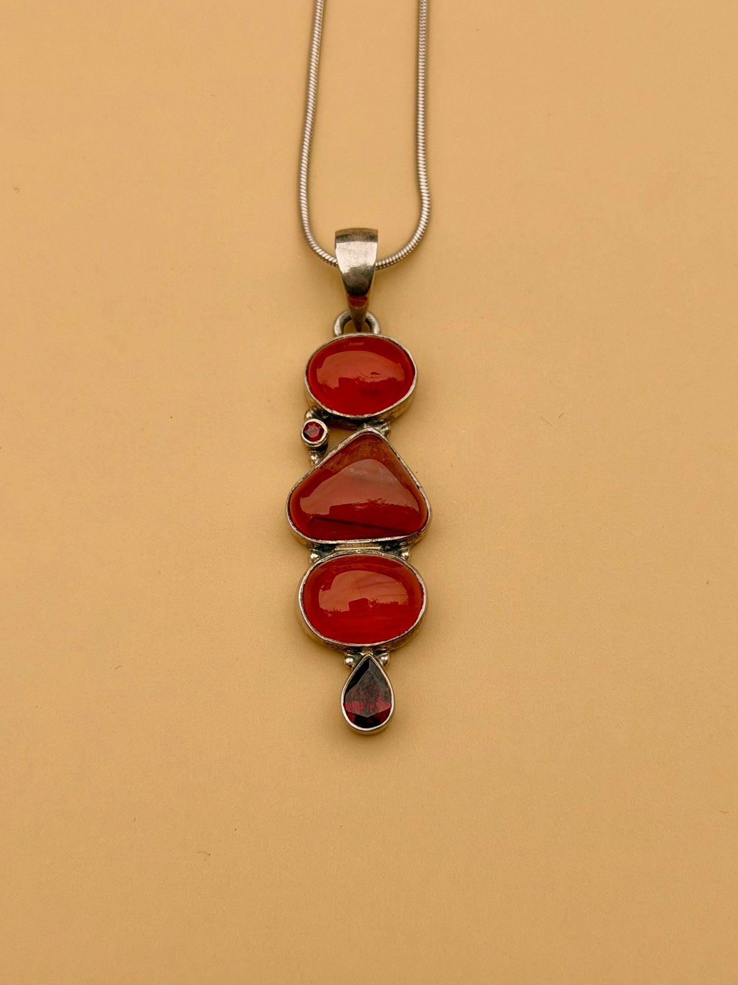 Carnelian & Garnet Multstone Necklace